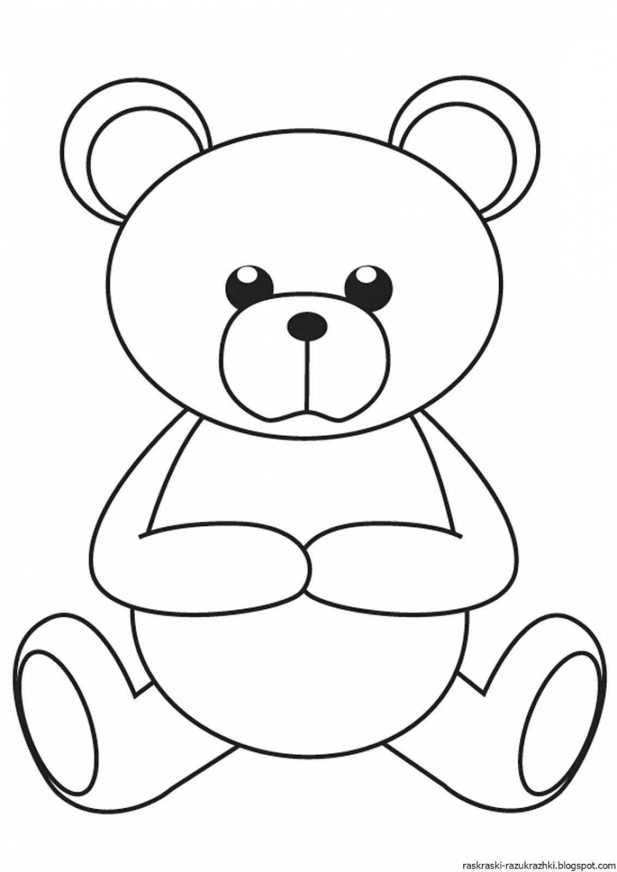 Coloring page adorable teddy bear