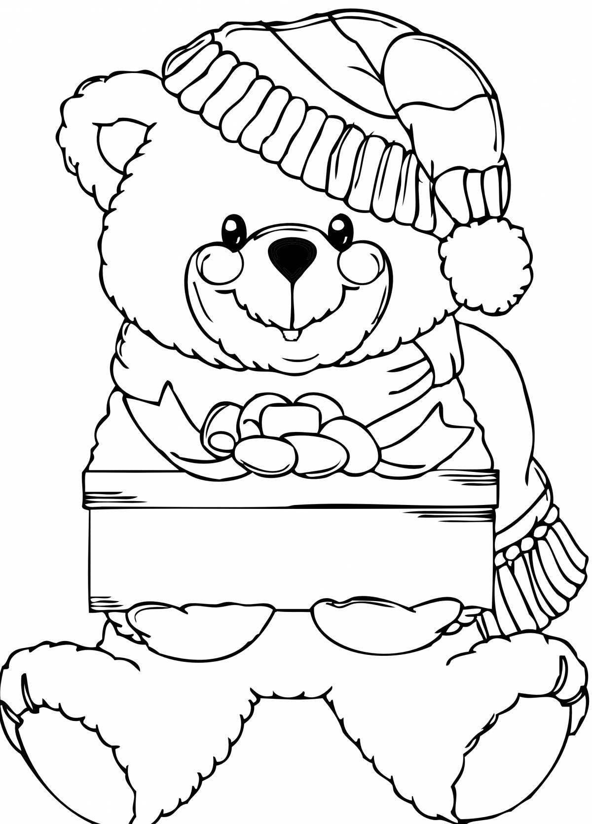 Coloring soft teddy bear