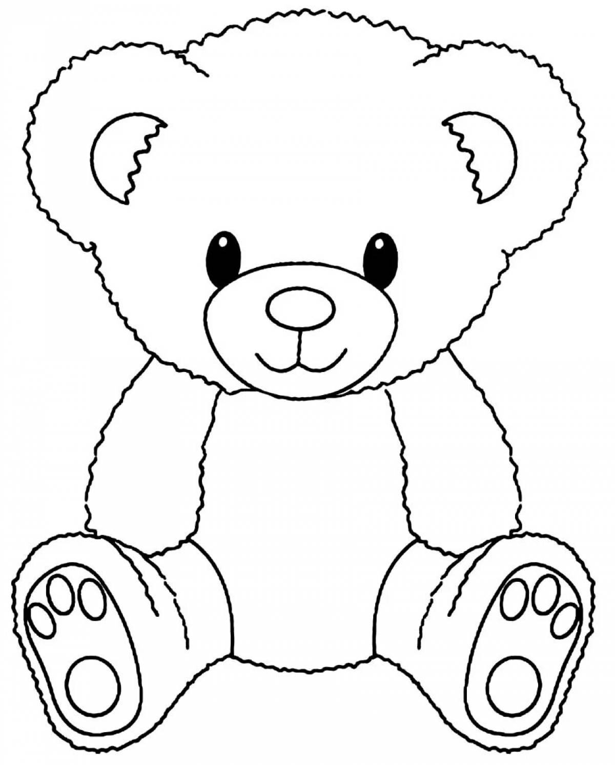 Caring teddy bear coloring page