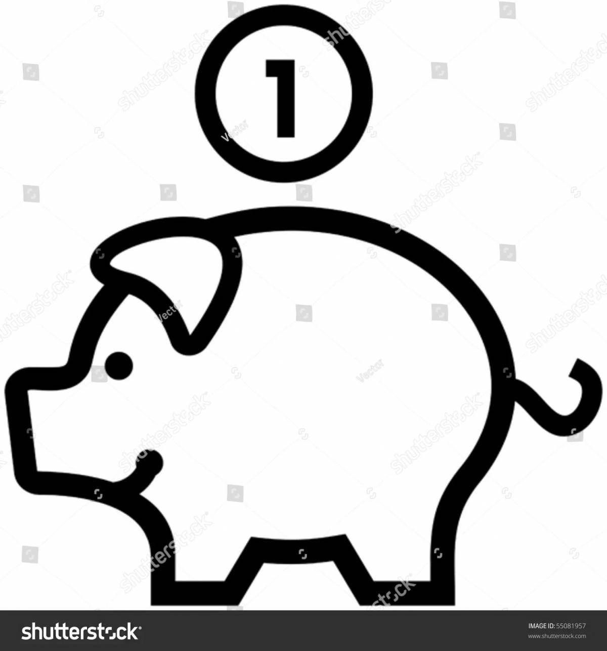 Coloring book holiday piggy bank