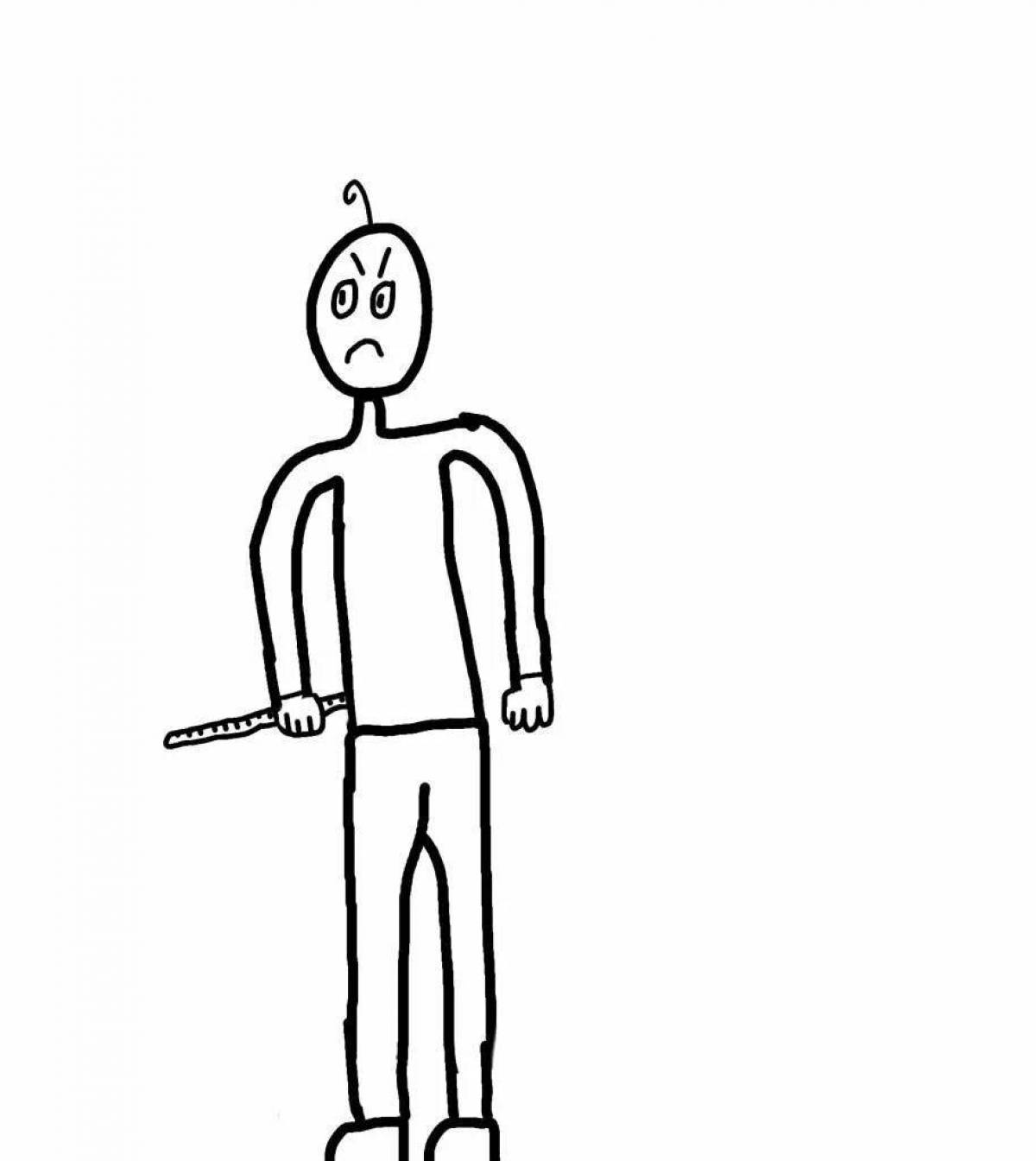 Coloring book funny teacher baldi