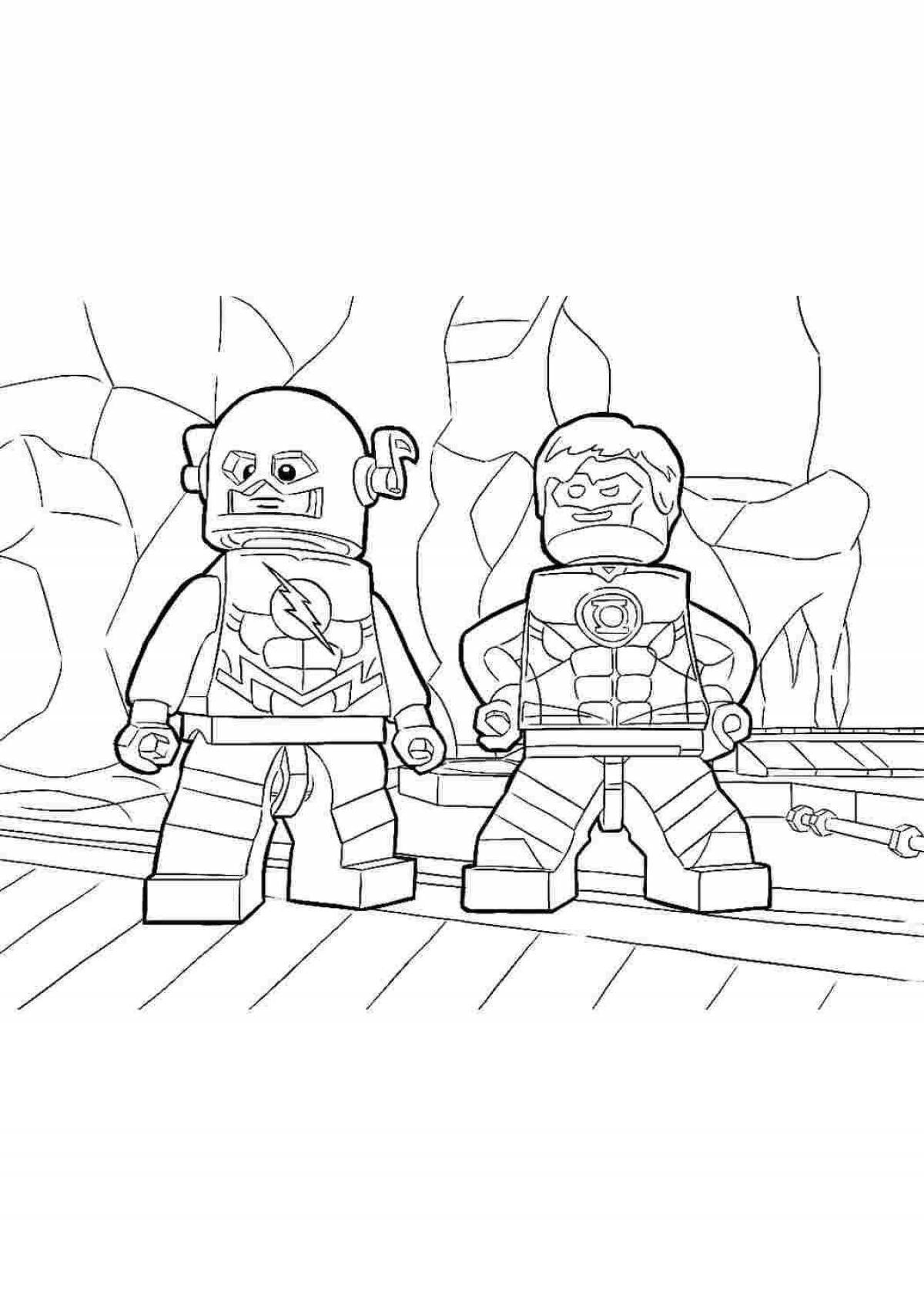 Bold lego flash coloring page