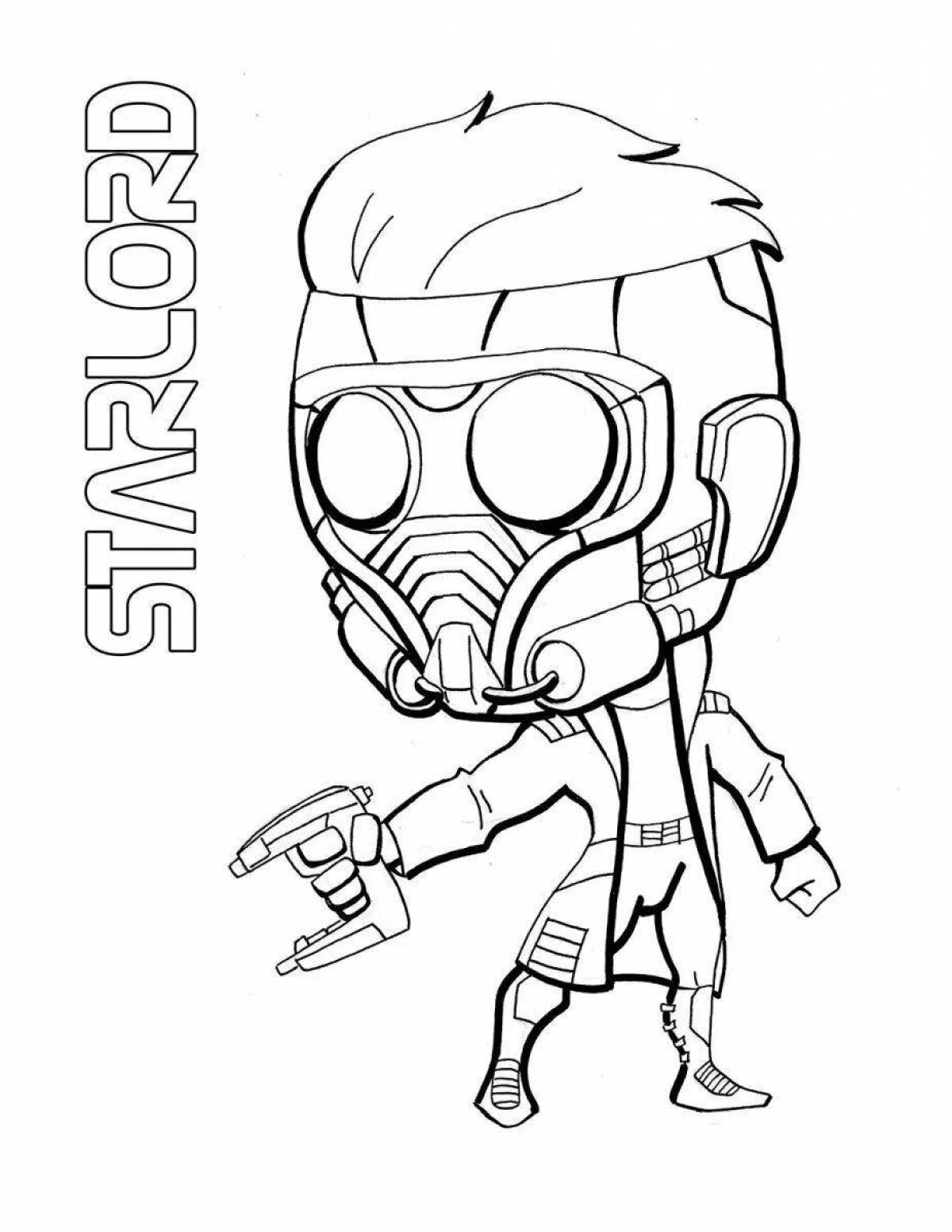 Coloring bright star lord