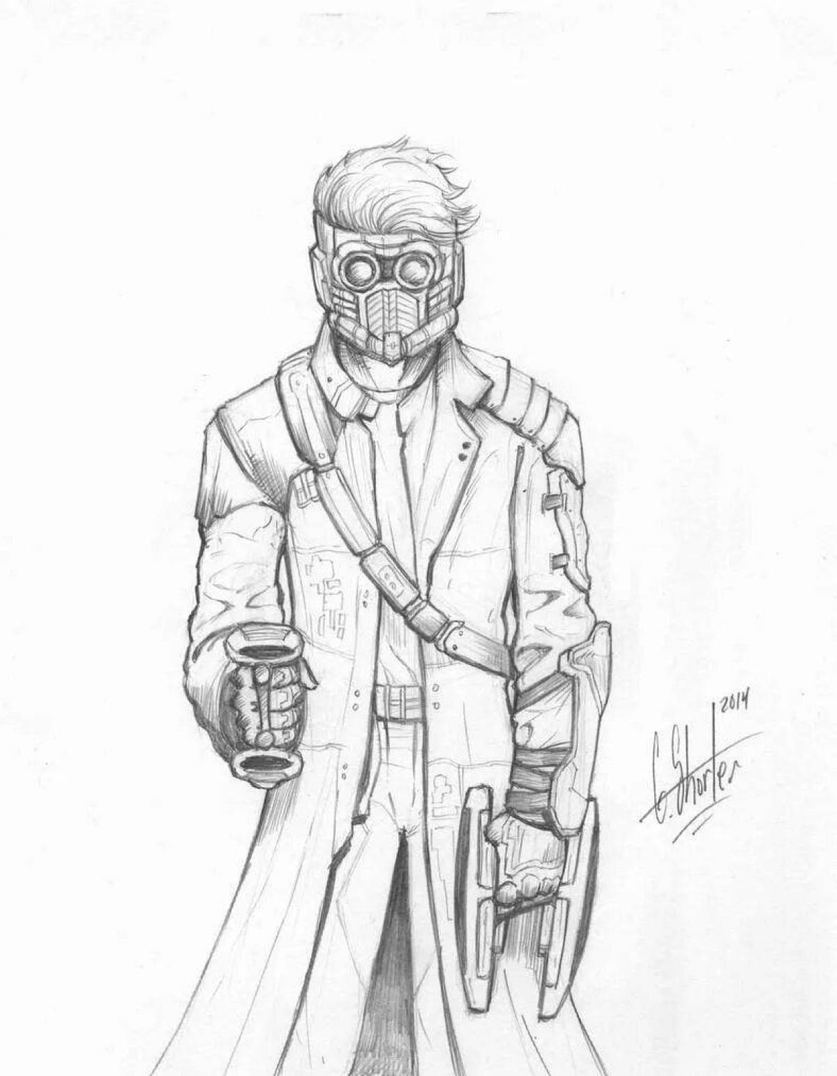 Awesome star lord coloring page