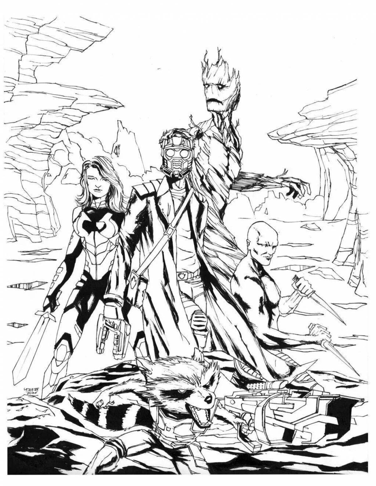 Impressive star lord coloring book