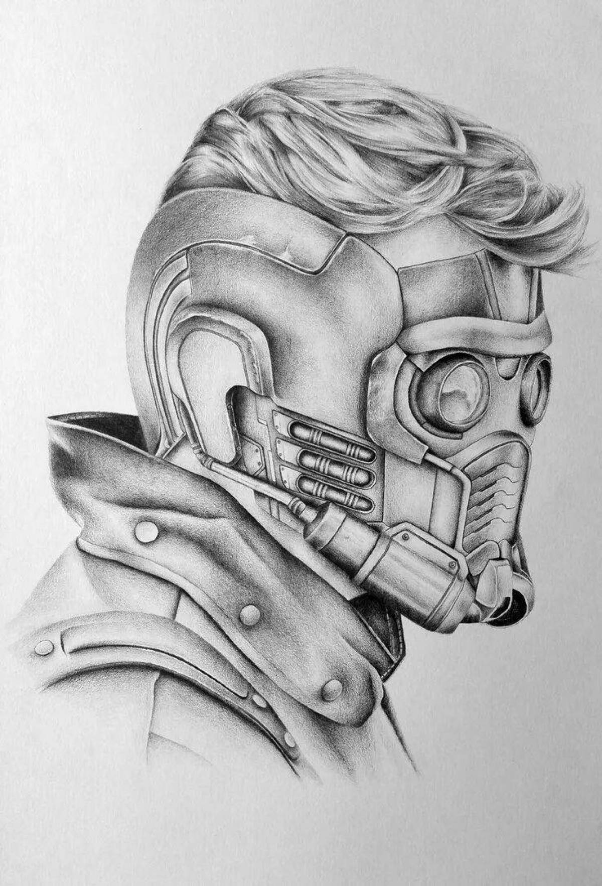 Coloring book beckoning star lord