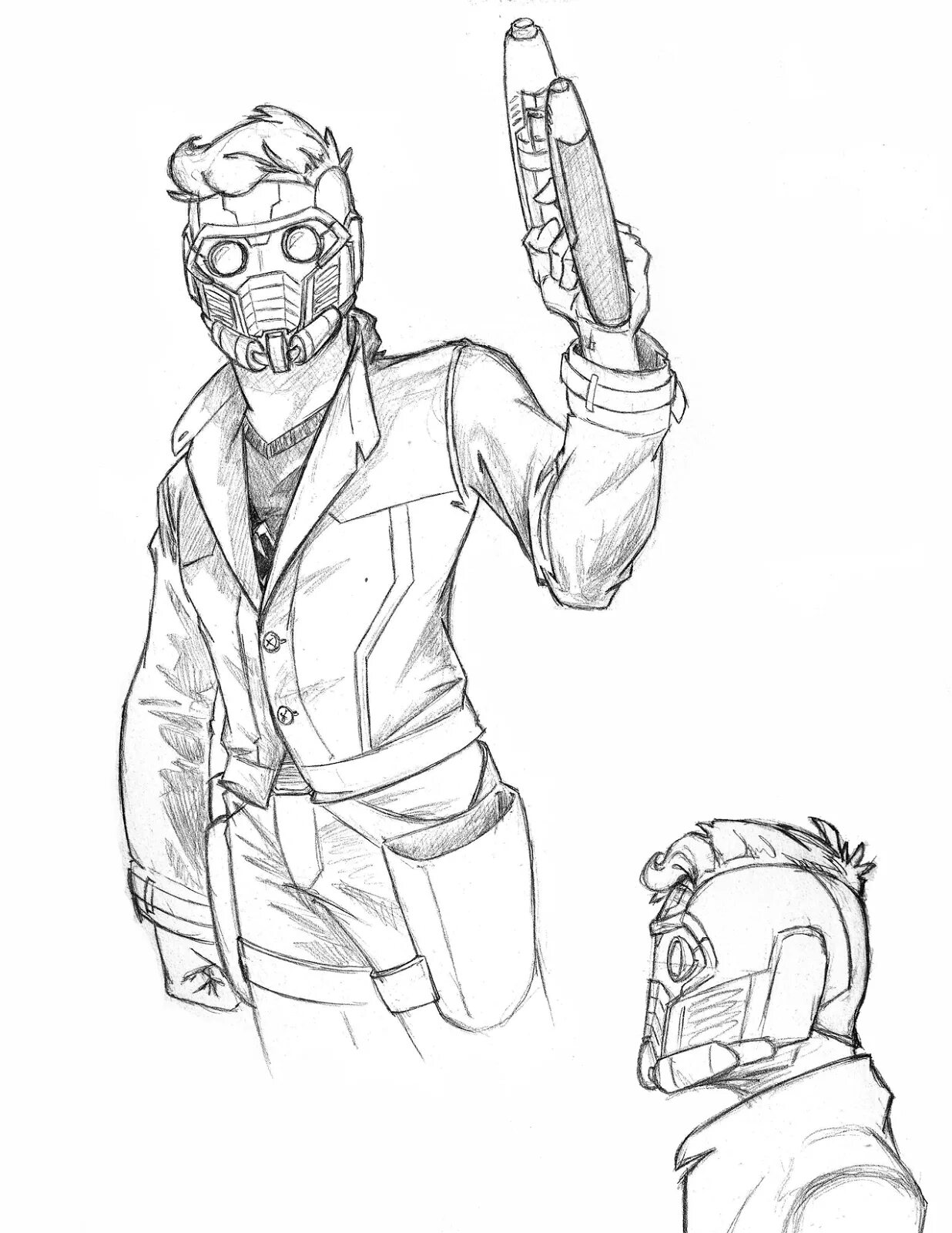 Coloring book dramatic star lord