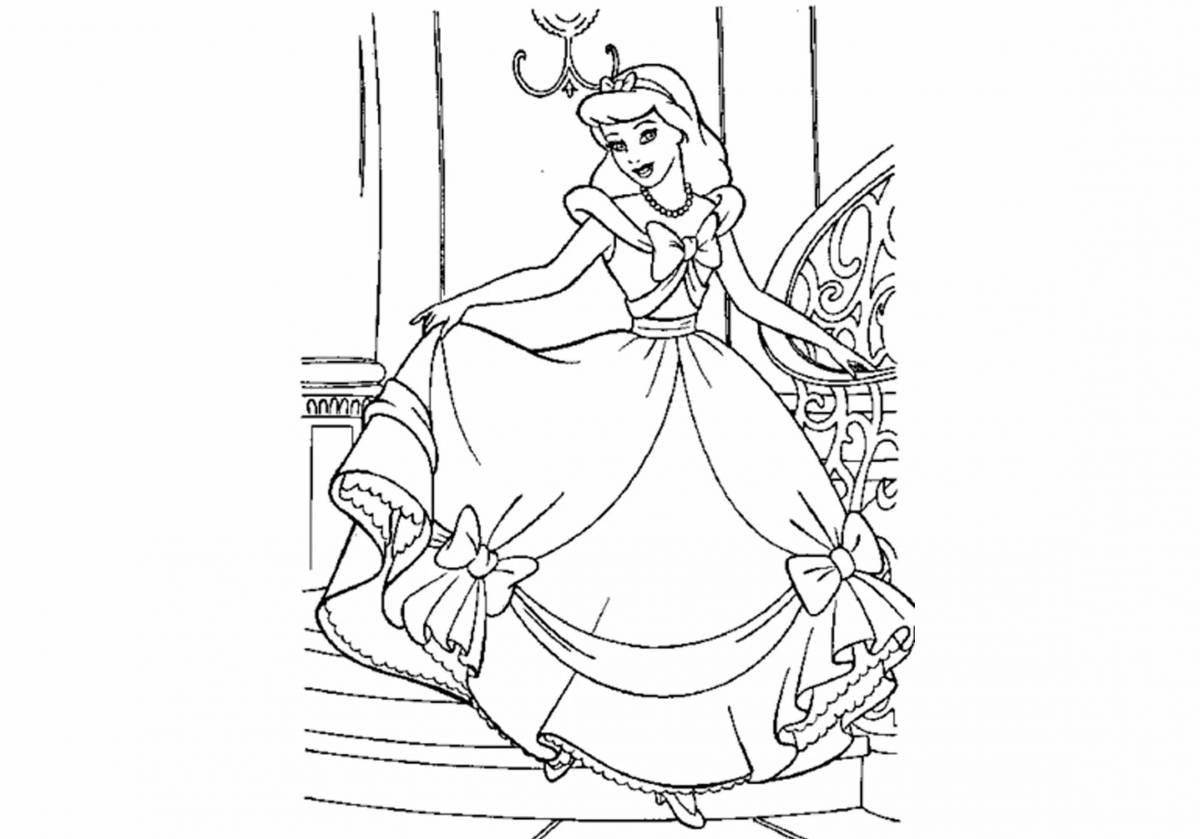 Cinderella glitter coloring page