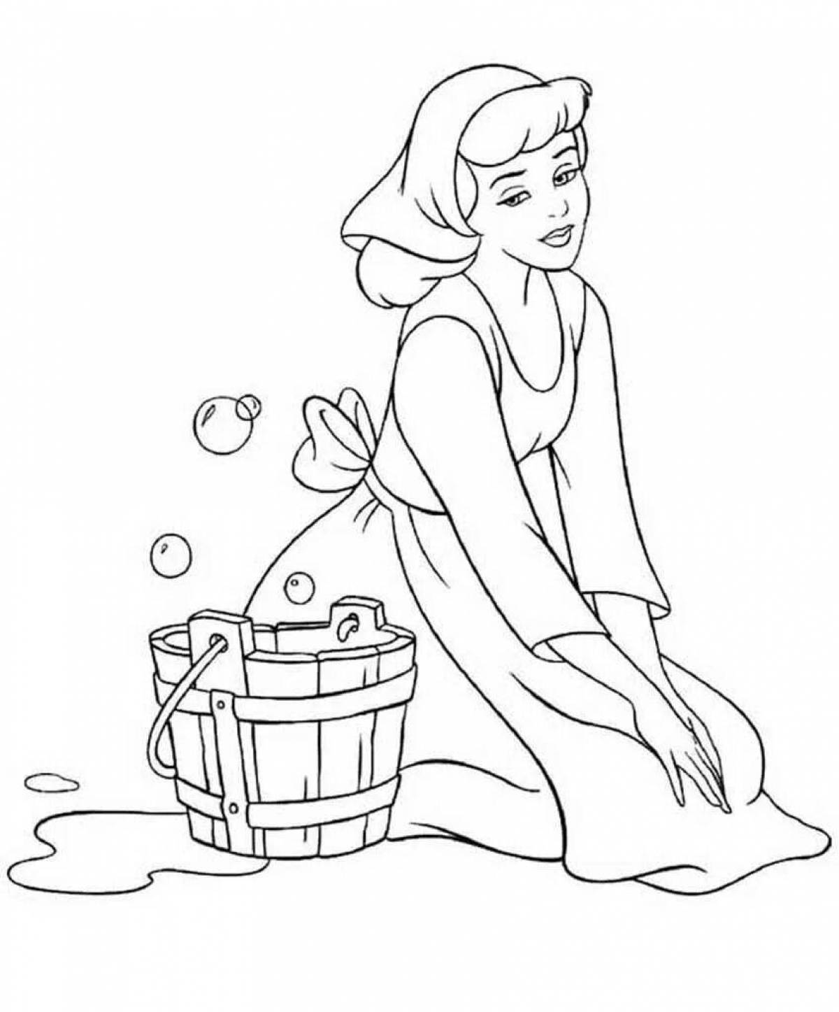 Cute Cinderella coloring book