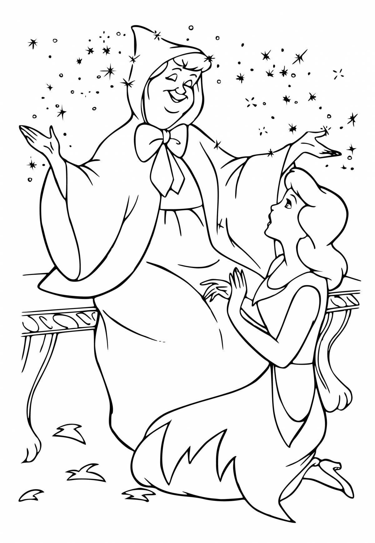 Coloring page elegant cinderella