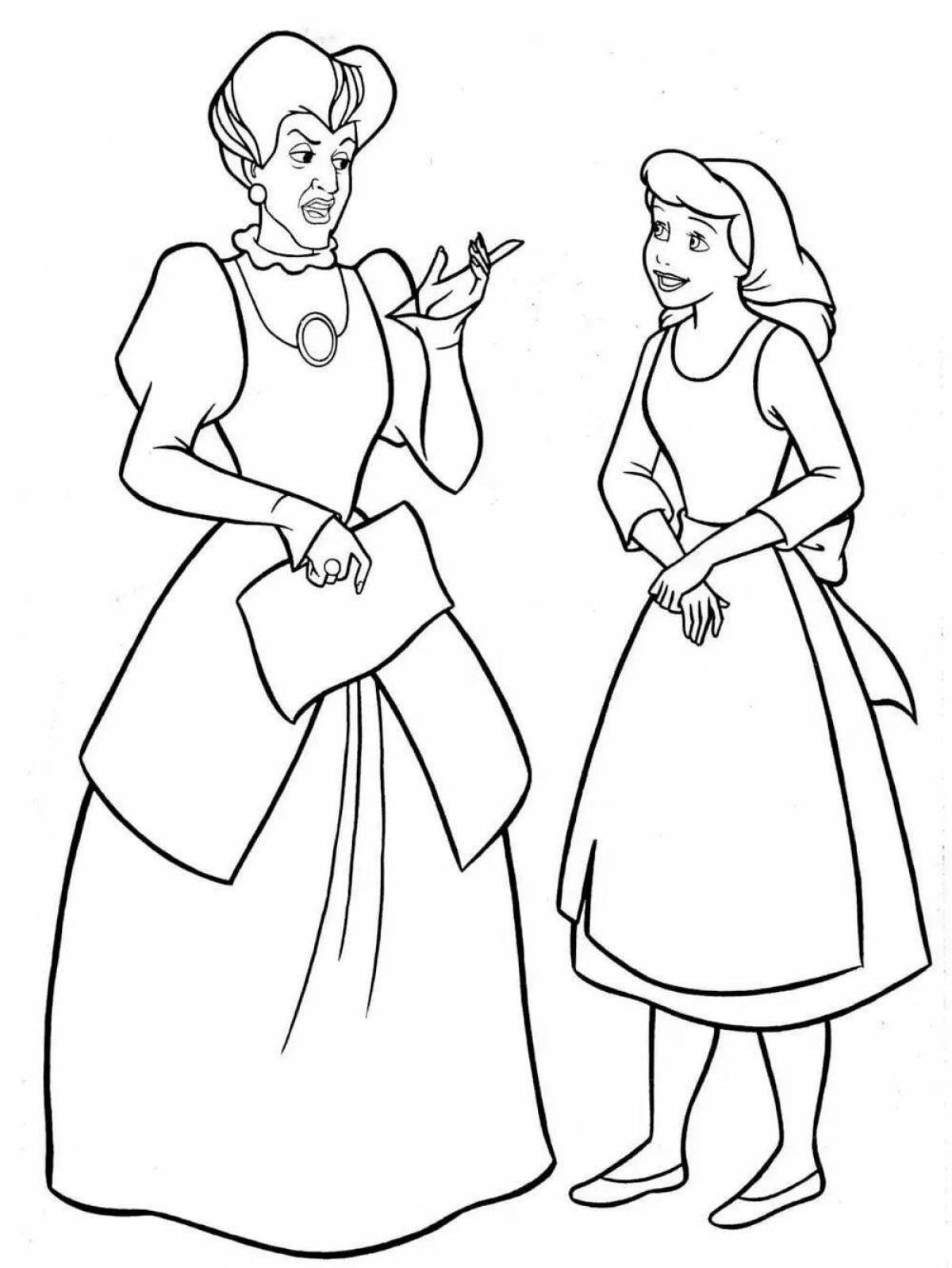 Coloring page graceful cinderella