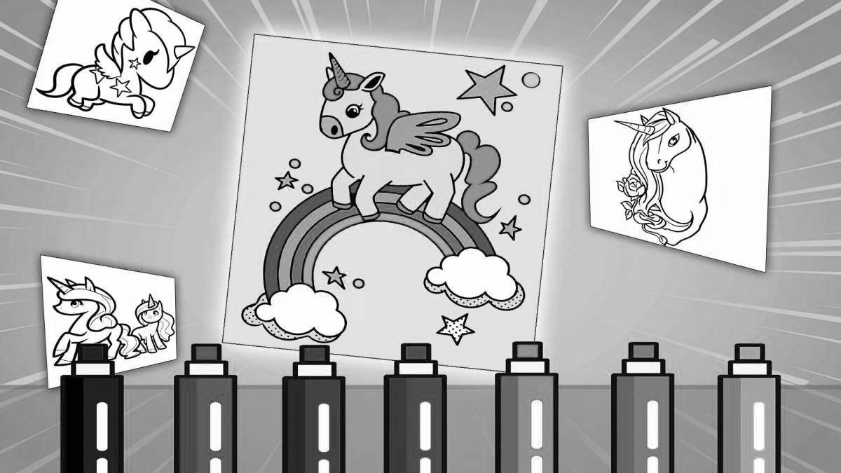 Adorable unicorn coloring pages