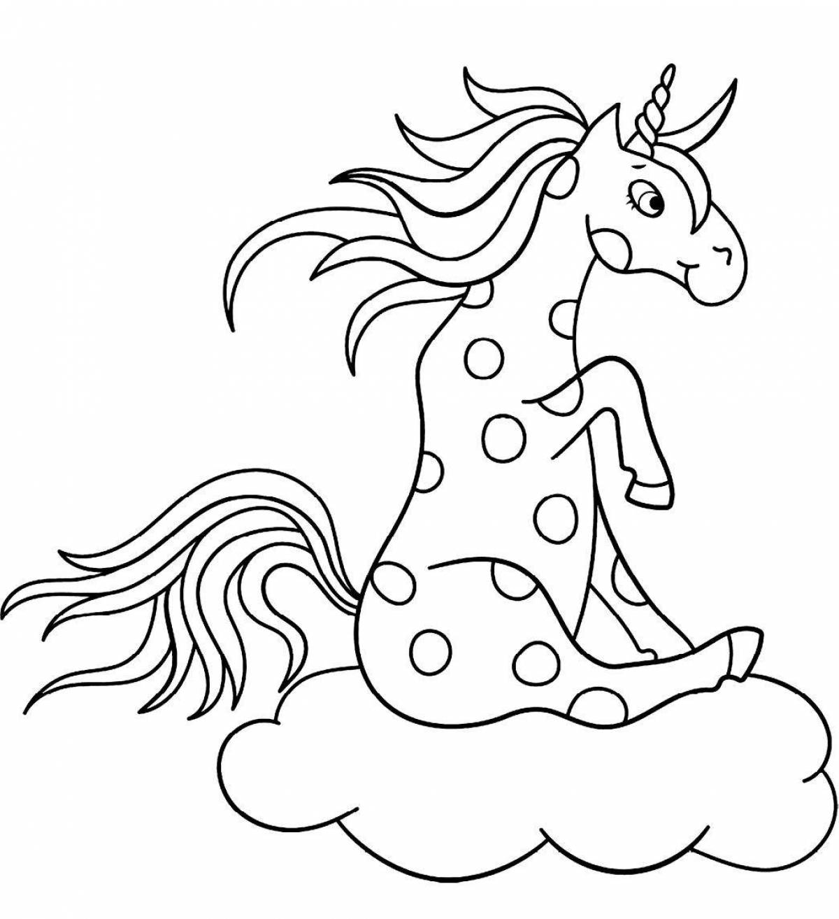 Fancy unicorn coloring pages