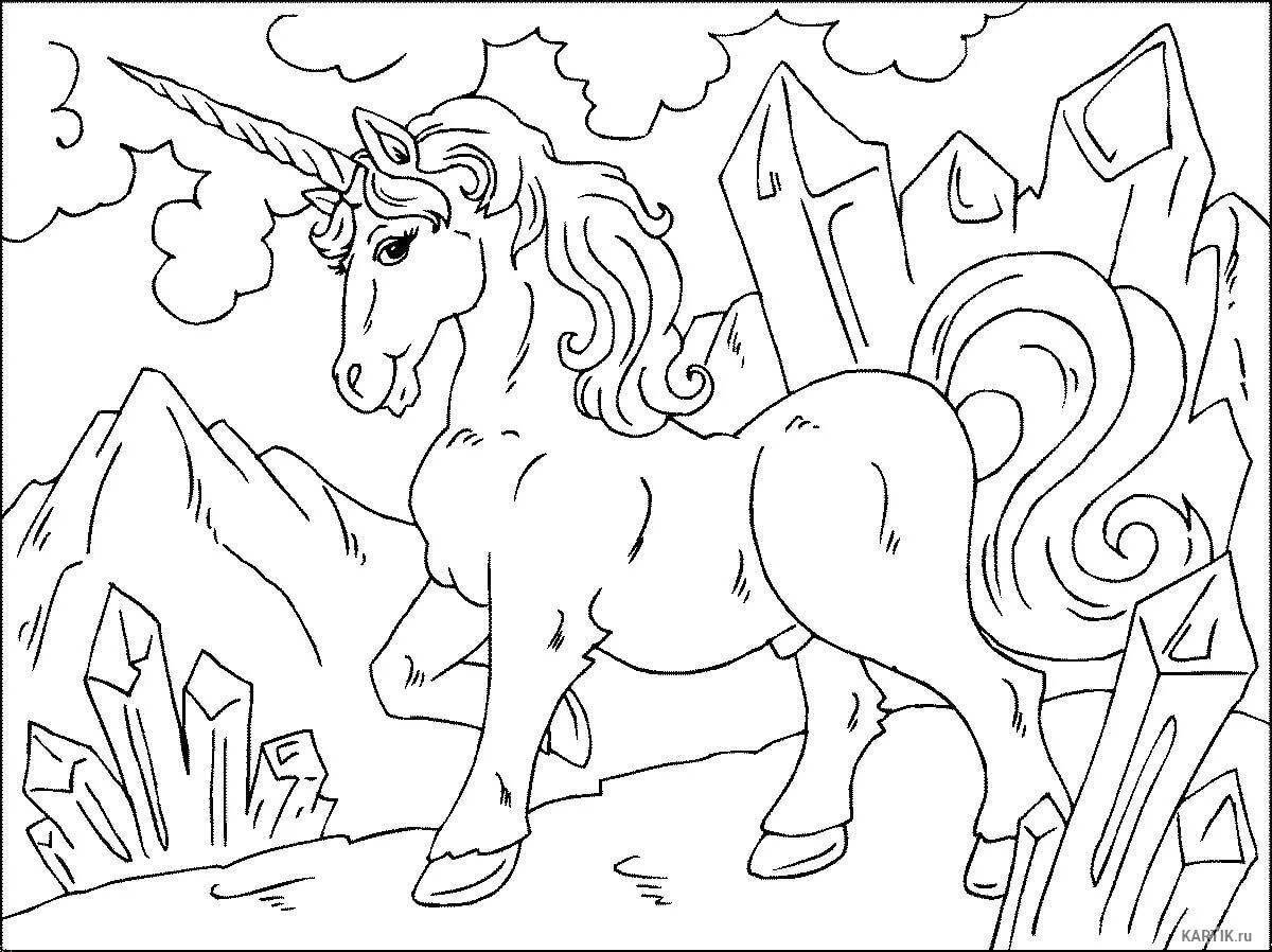 Friendly unicorn coloring pages