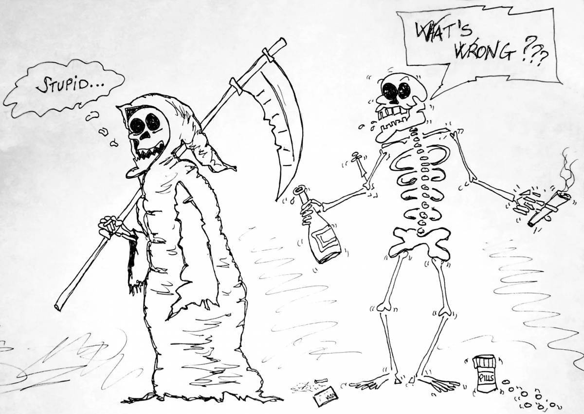 Раскраска Яркая страница раскраски без наркотиков