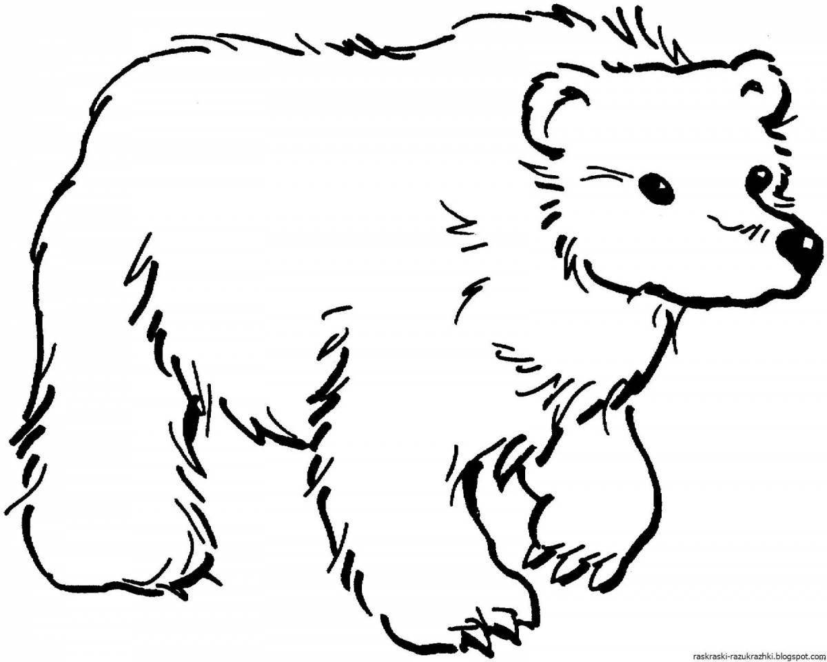 Раскраска нежный медвежонок