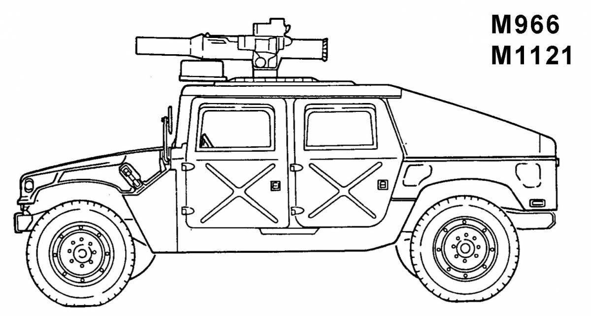 Нарисовать военный хаммер