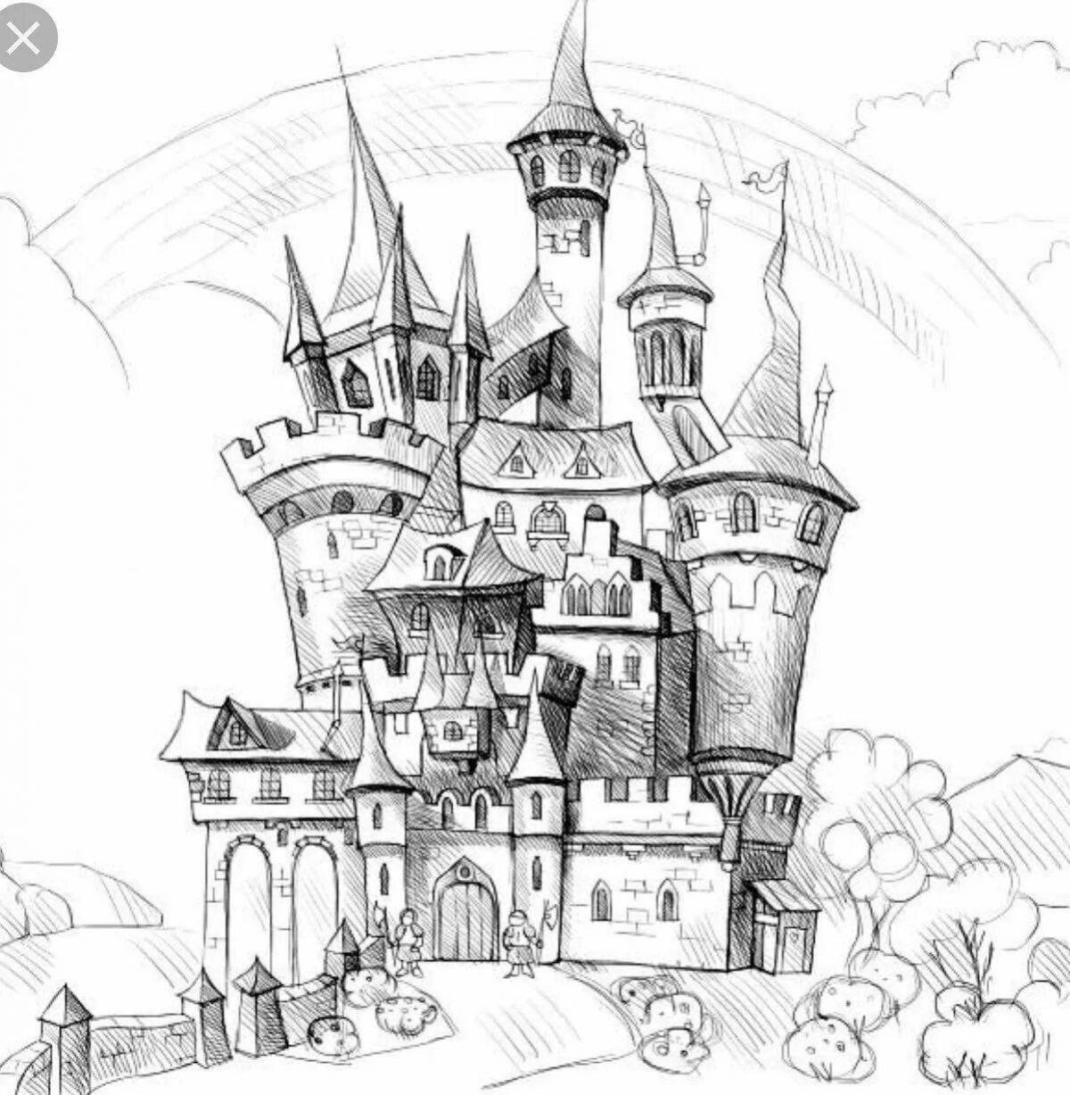 Castle drawing. Замок рисунок. Замок рисунок карандашом. Эскиз замка карандашом. Готический замок рисунок карандашом.