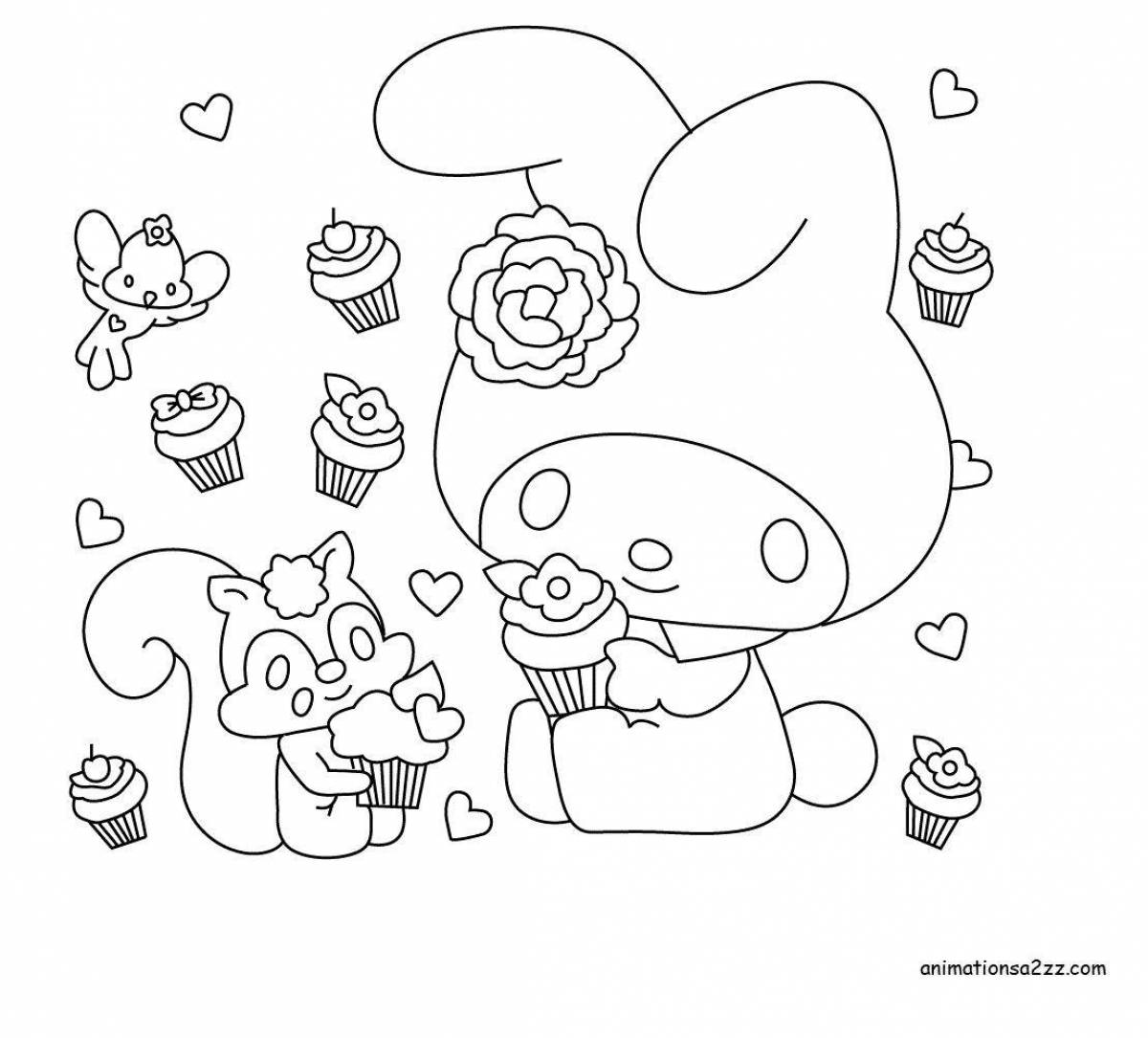 Fairy kuromi a lot coloring page