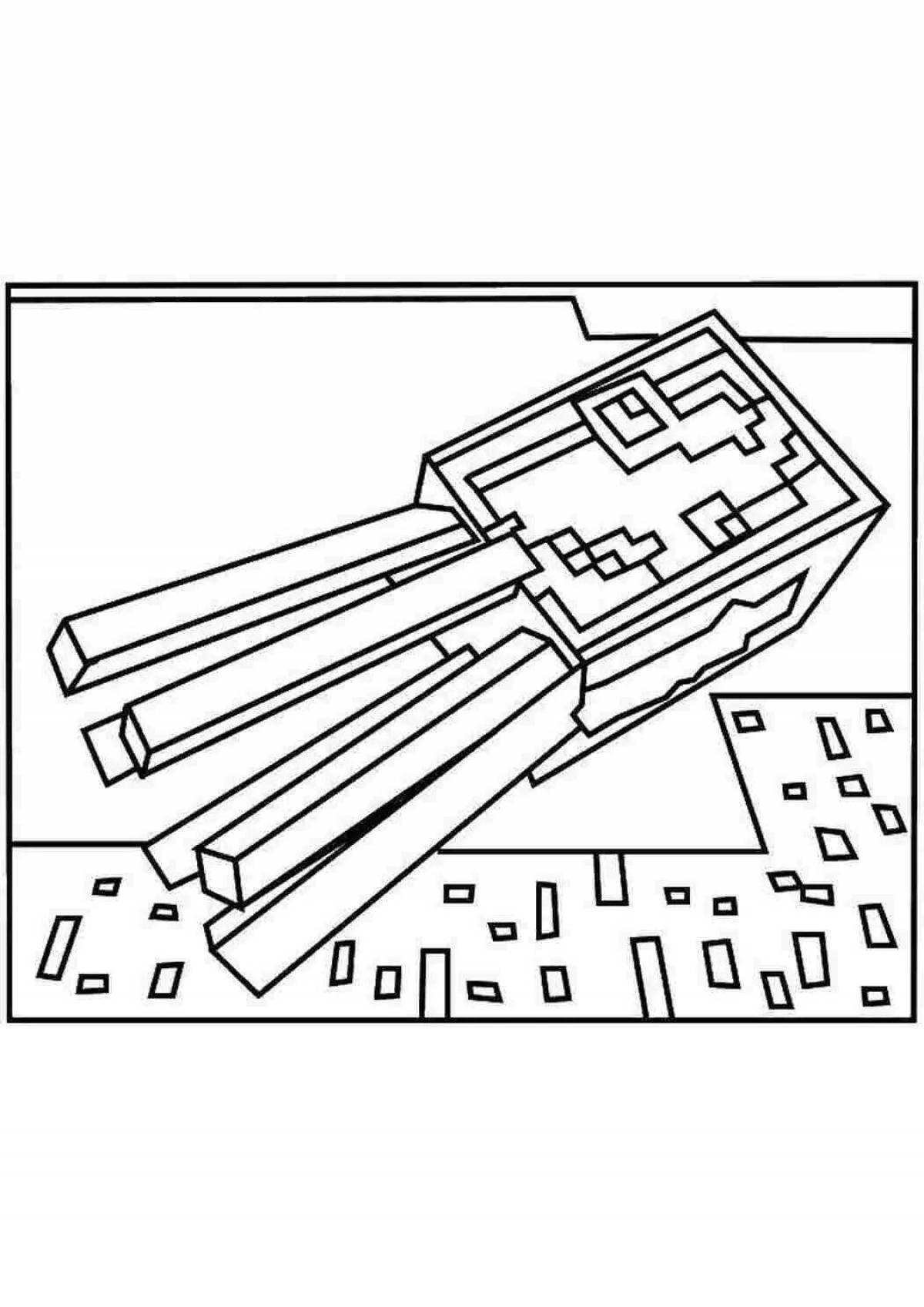 Fascinating minecraft world coloring page