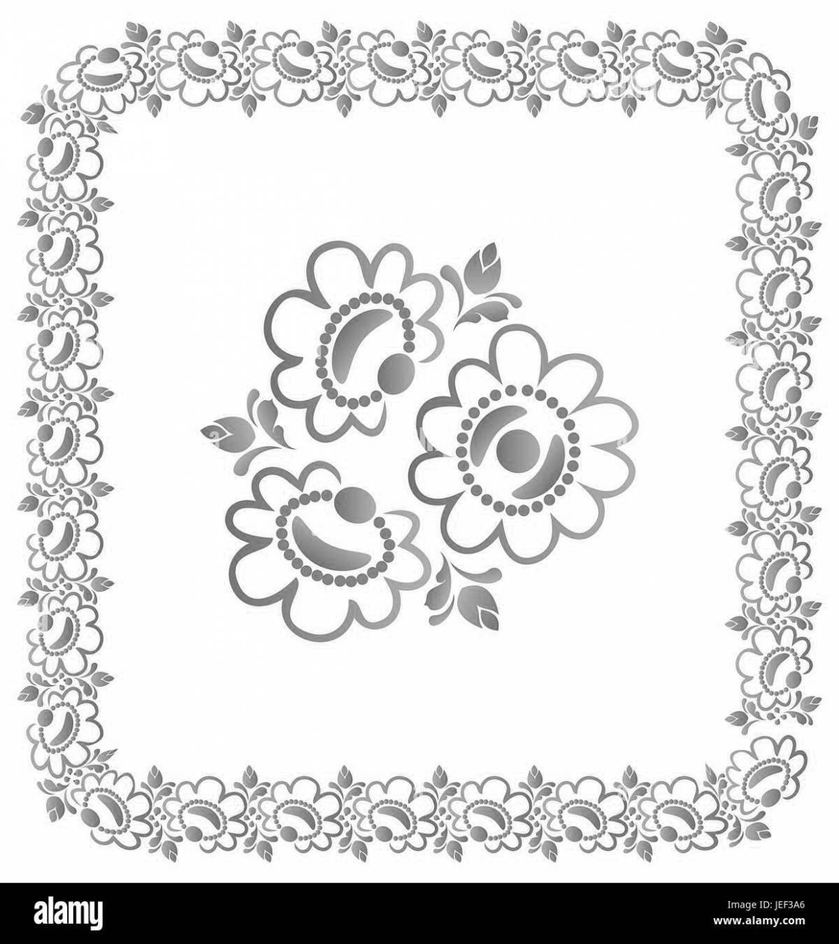 Coloring page wonderful patterns of gzhel