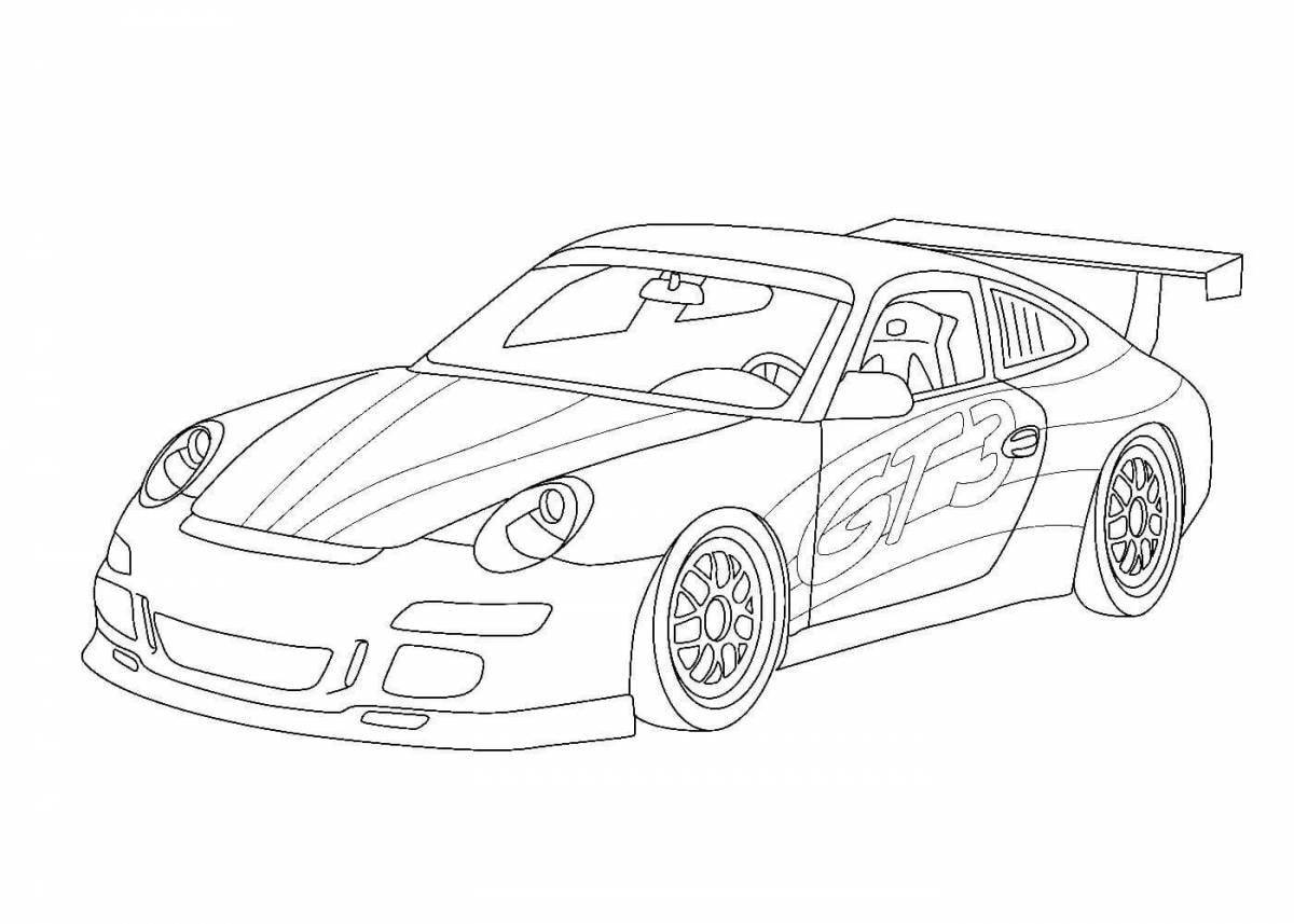 Coloring book shiny fast cars