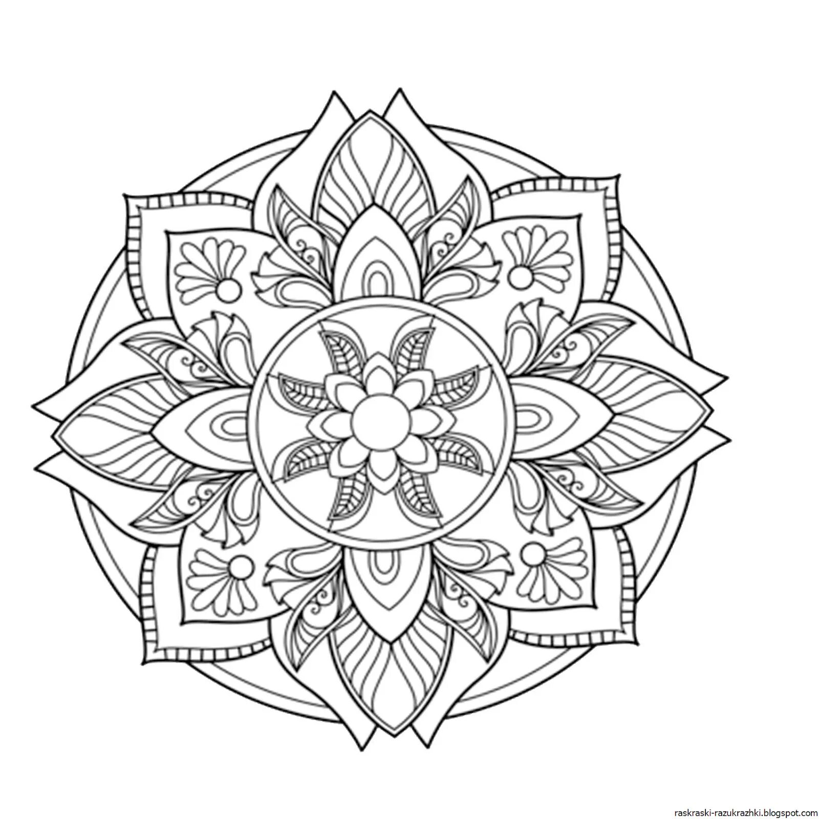 Intricate mandala coloring page - charm