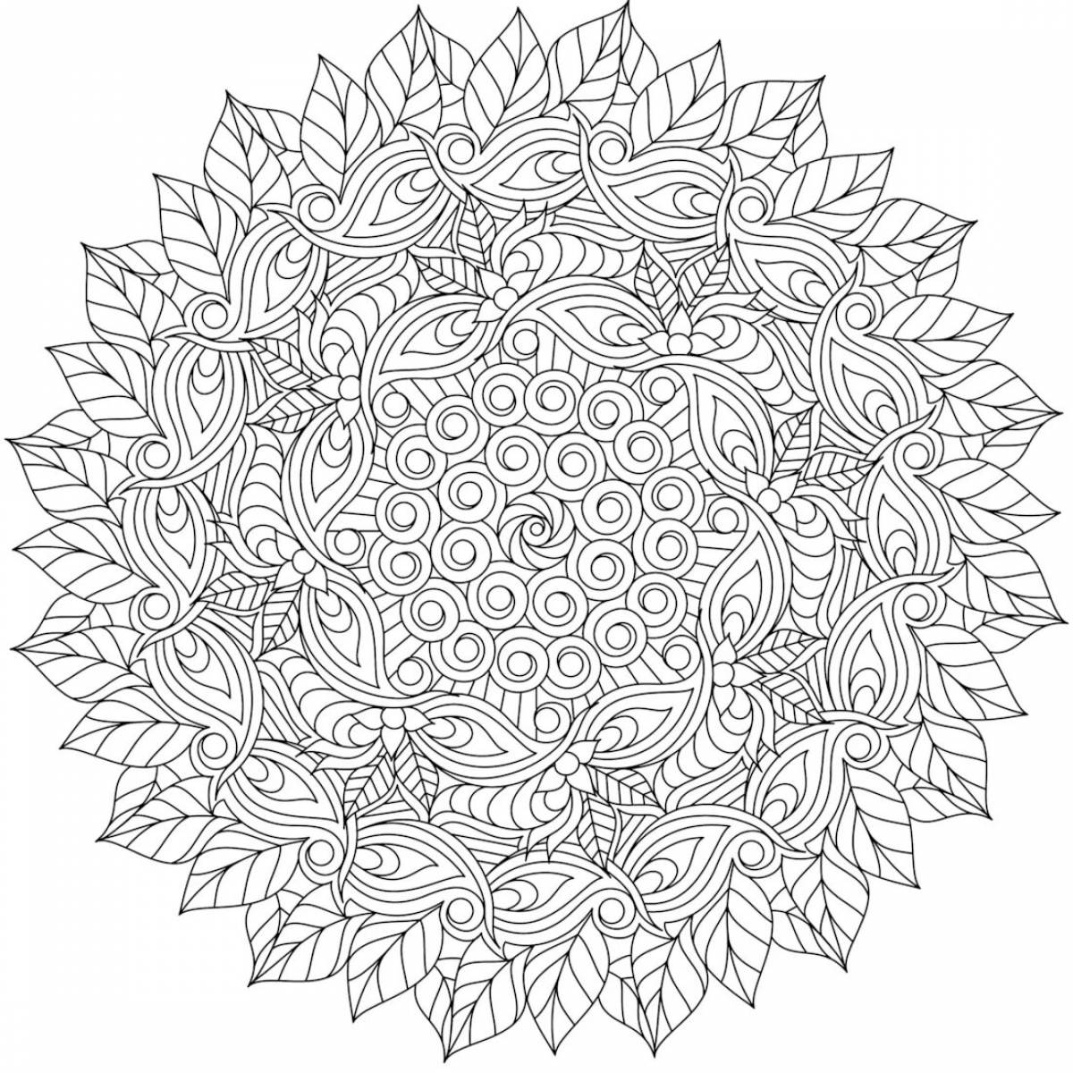 Intricate mandala coloring page - fascinating
