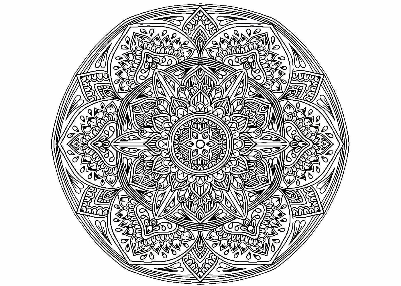 Intricate mandala coloring page - exquisite