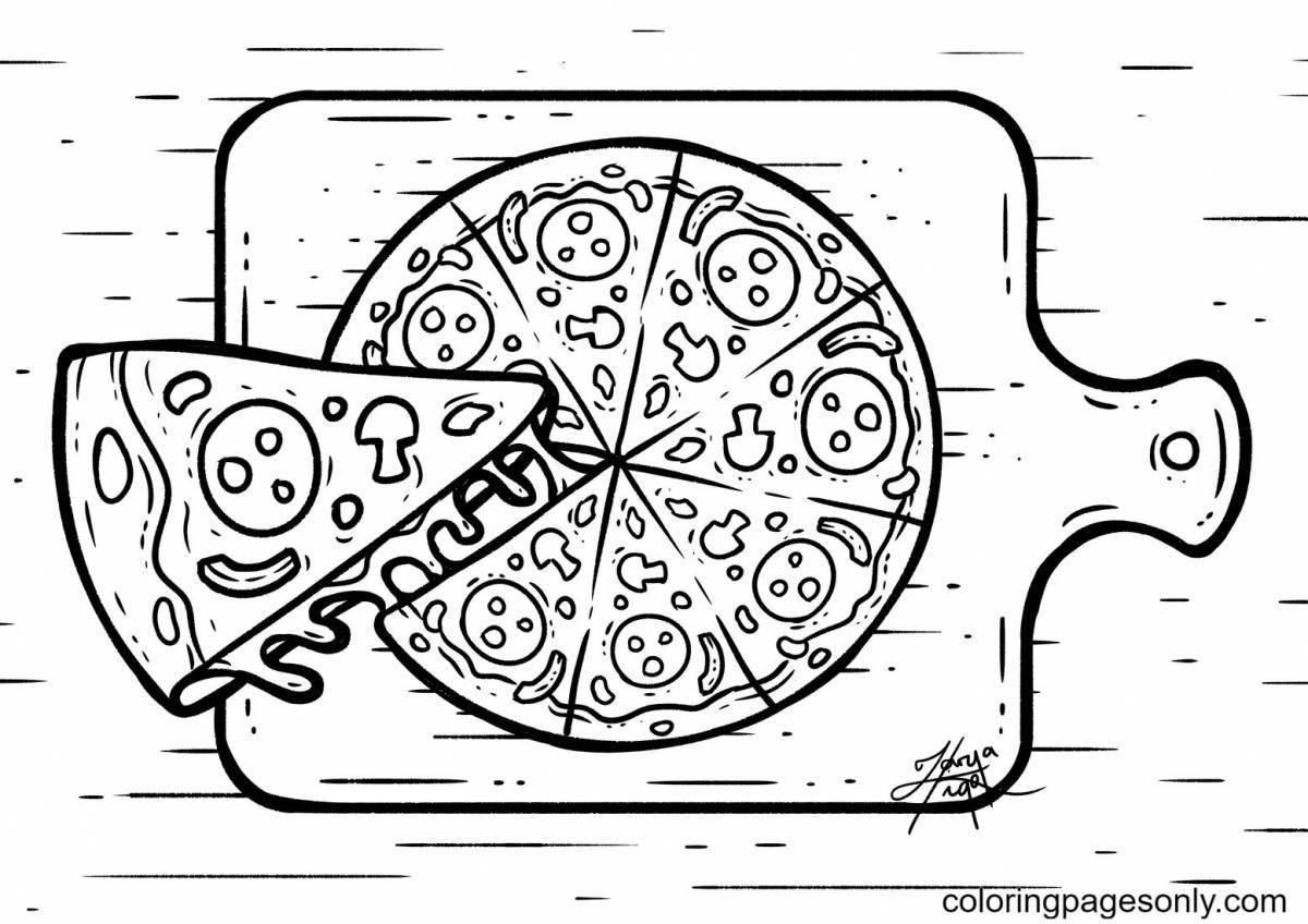 Coloring book fragrant pizza