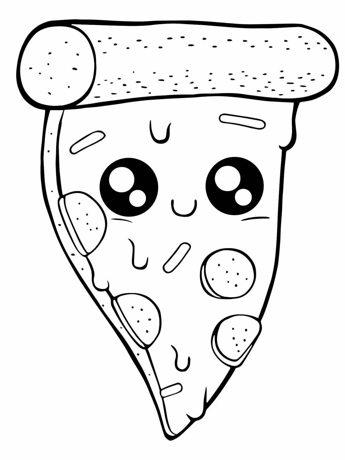 Краткая страница раскраски пиццы