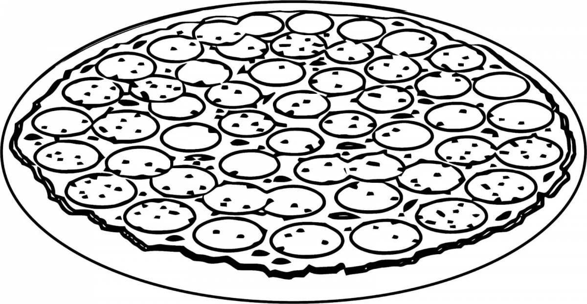 Заманчивая страница раскраски пиццы