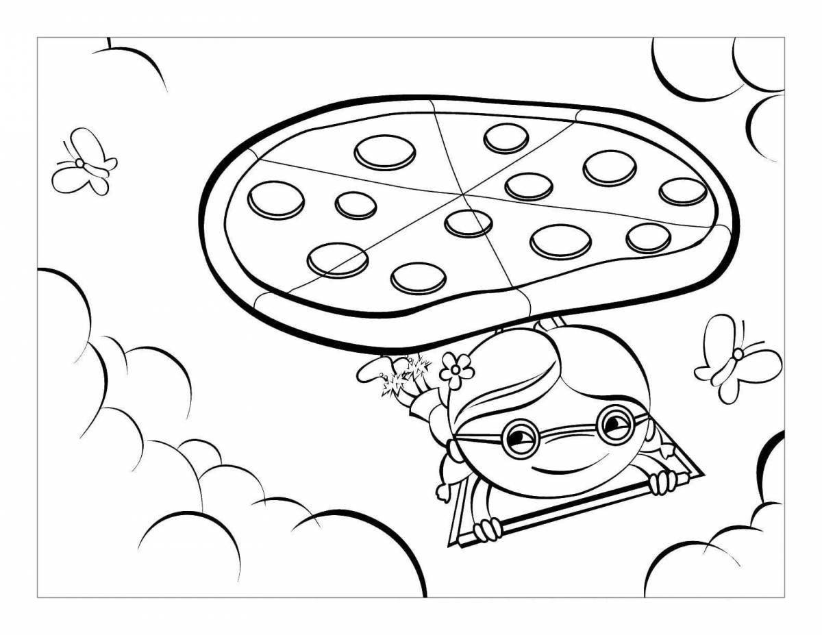 Satisfactory pizza coloring page