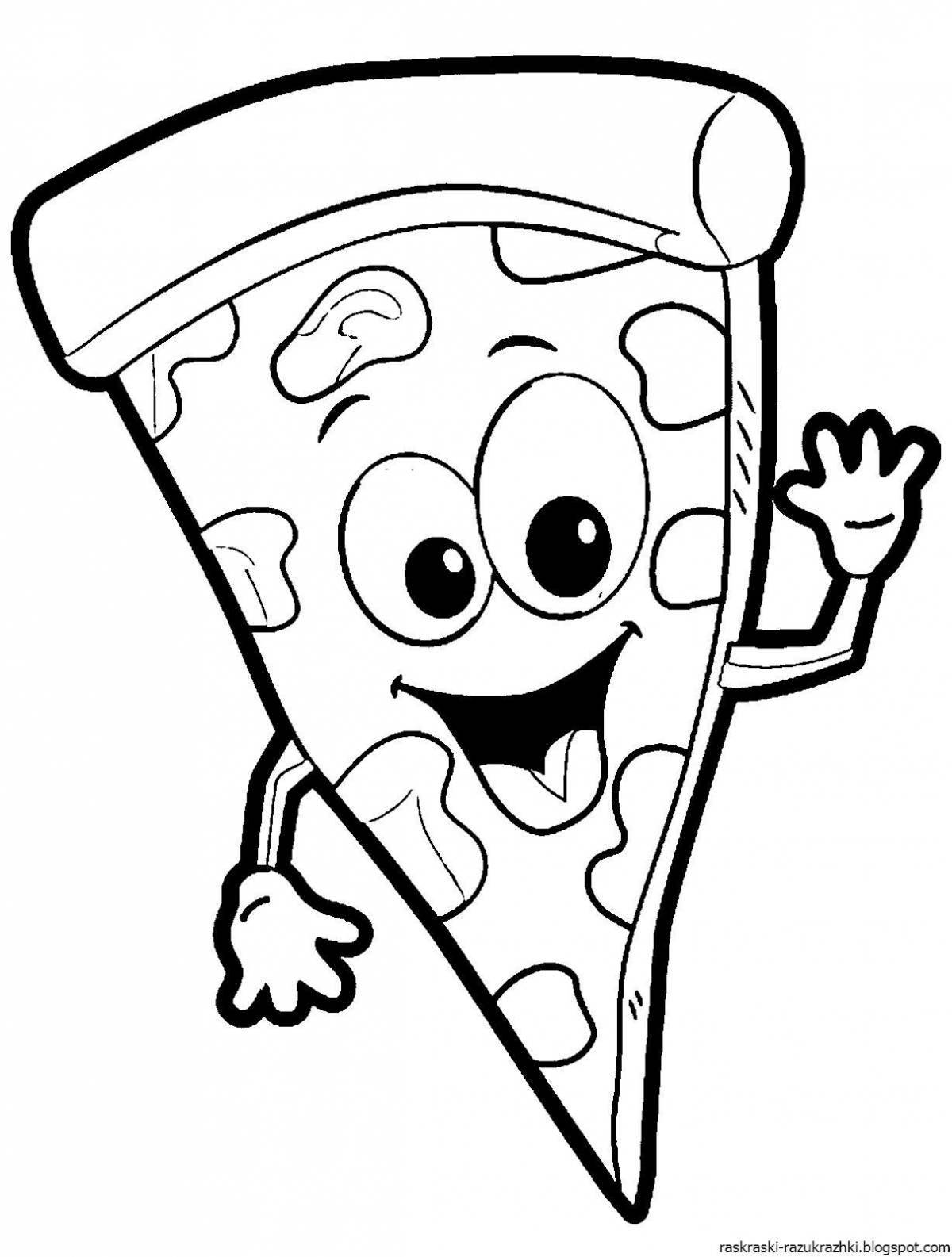 Thankful pizza coloring page