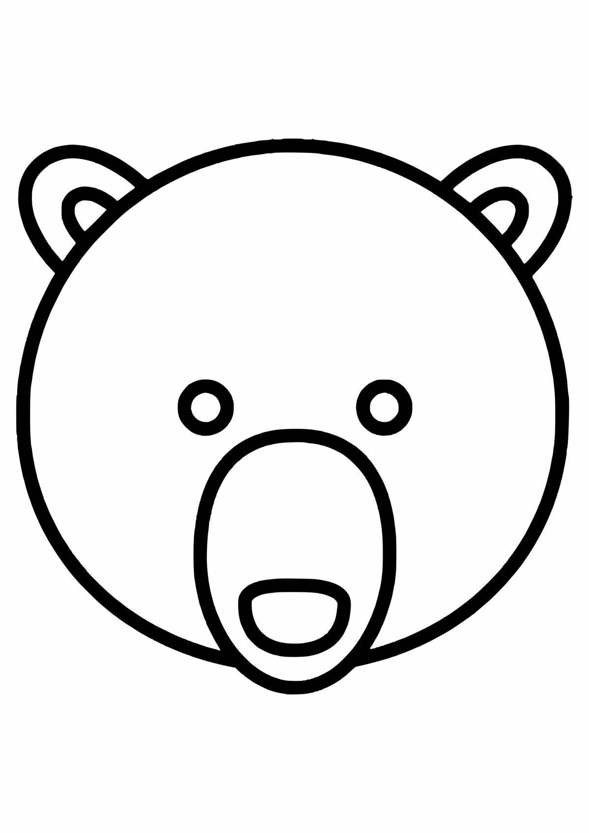 Smiling bear face coloring page