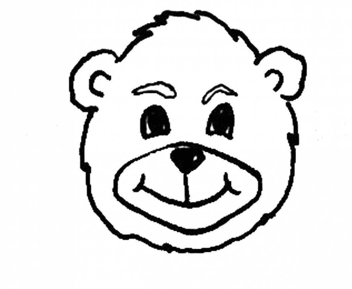 Adorable bear face coloring page