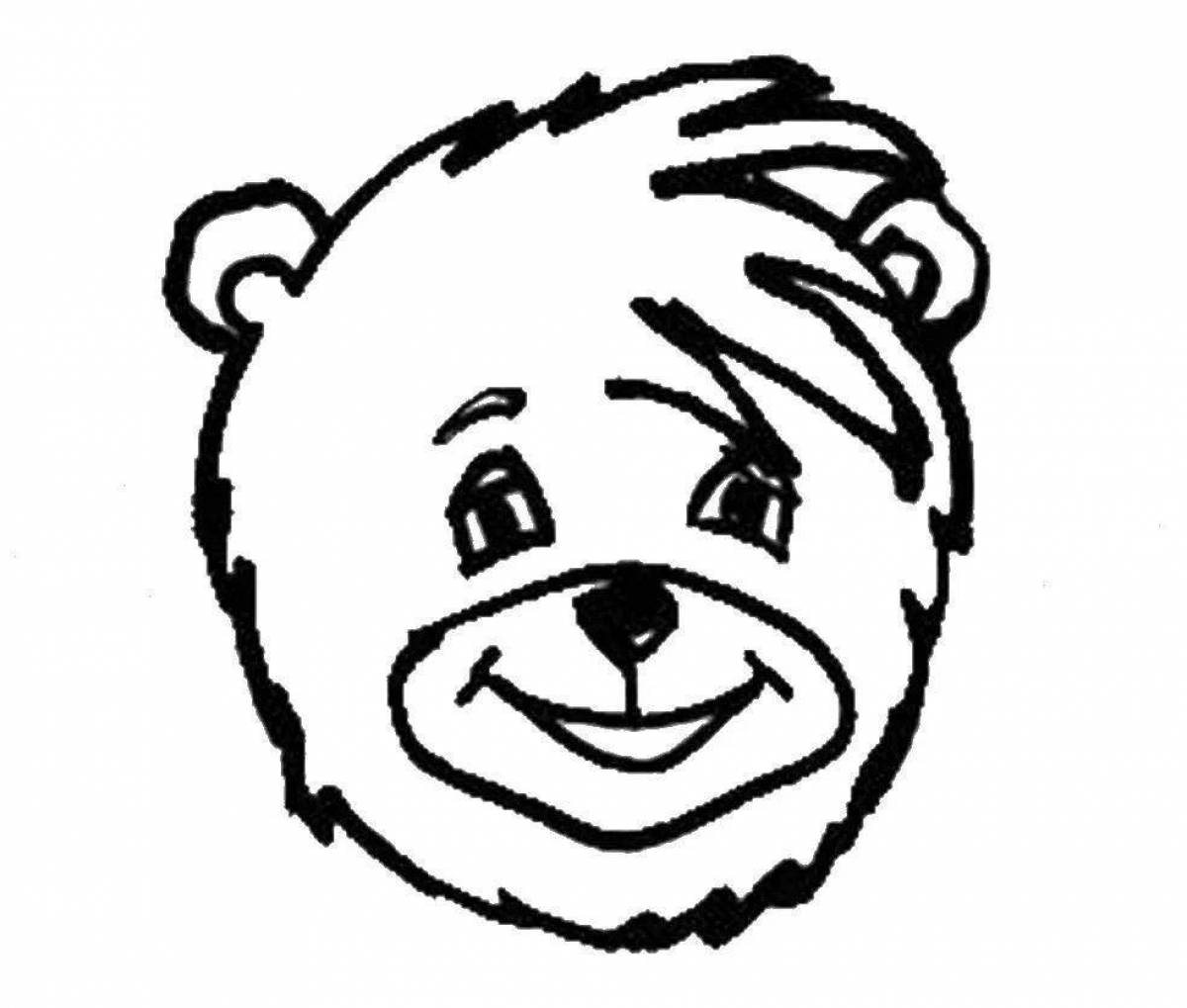 Fancy bear face coloring page