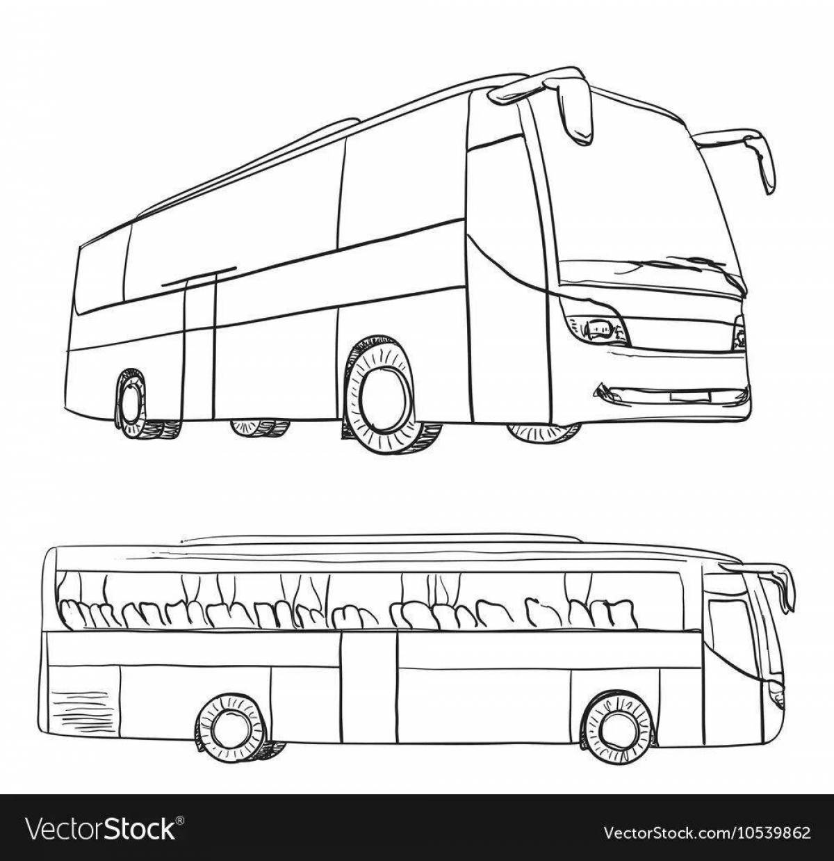 Фото Игривая страница раскраски автобуса mercedes