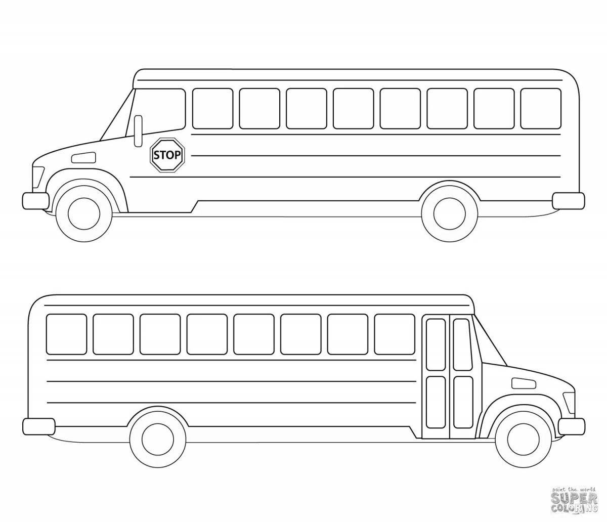 Фото Веселая страница раскраски автобуса mercedes