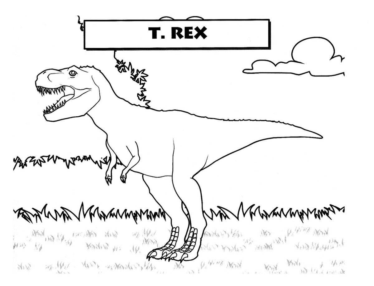 Major coloring dinosaur tyrannosaurus