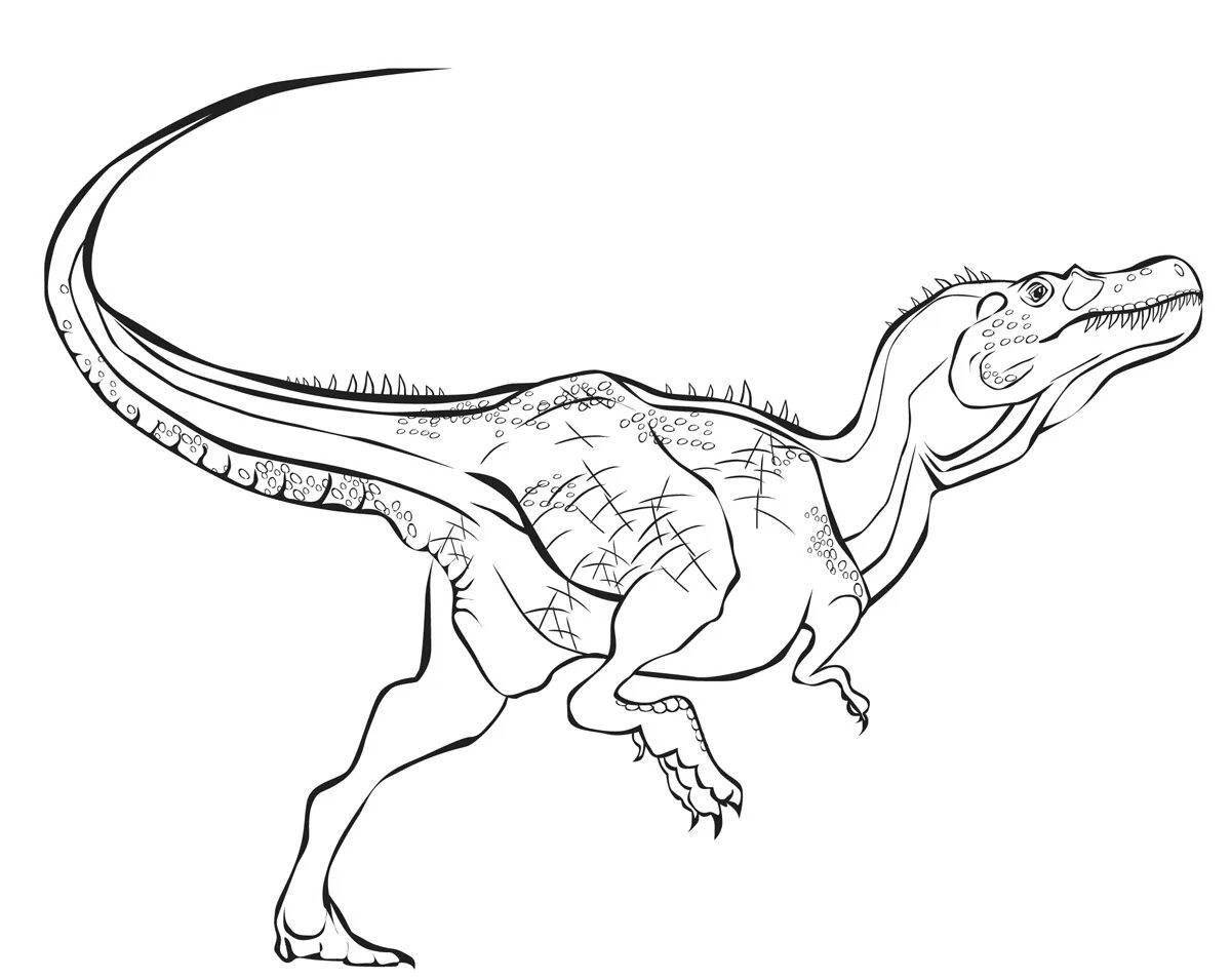 Свирепая раскраска динозавр тираннозавр