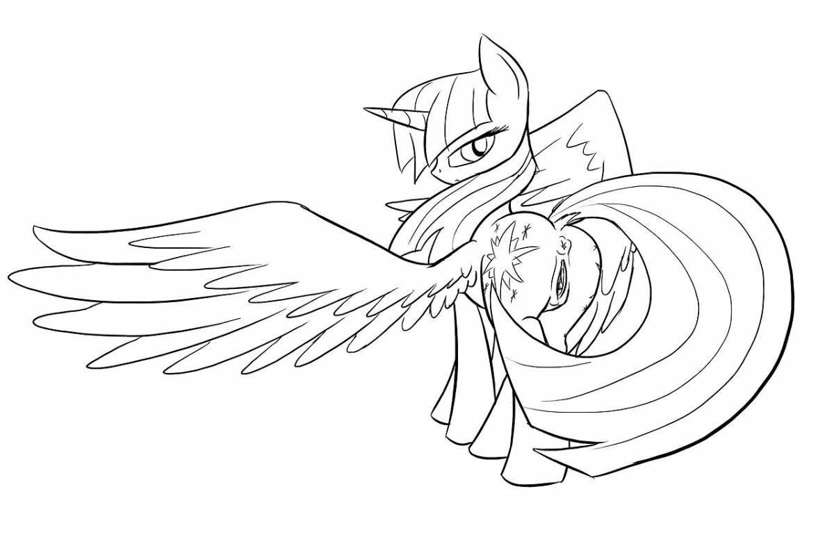 Coloring page freaky storm pony