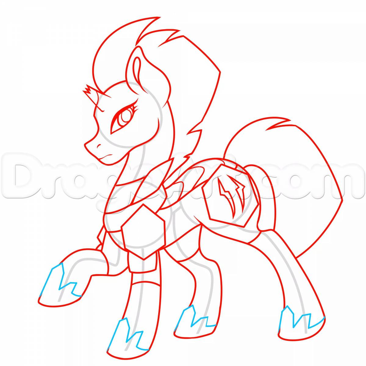 Coloring page spectacular storm pony