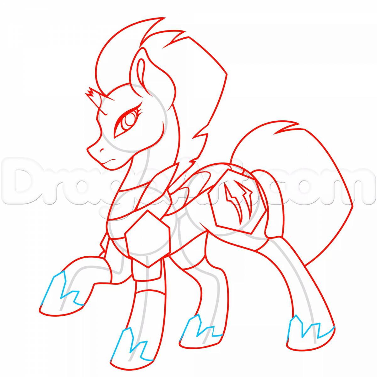 Coloring page spectacular storm pony