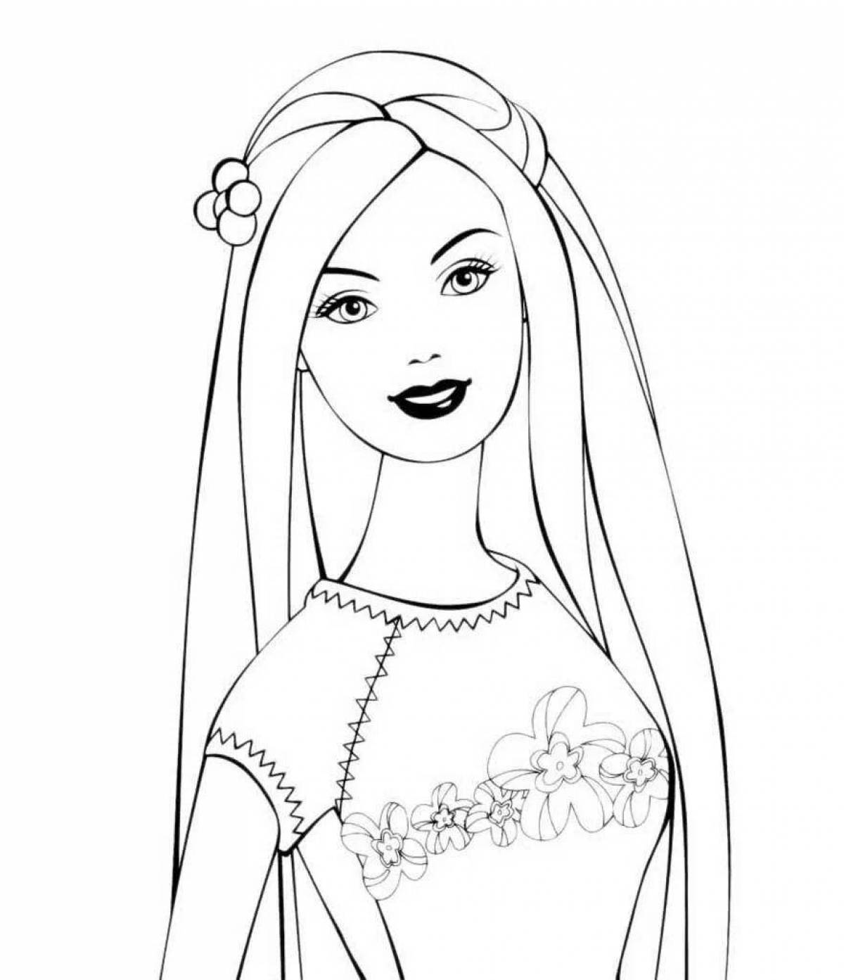 Cute barbie coloring book