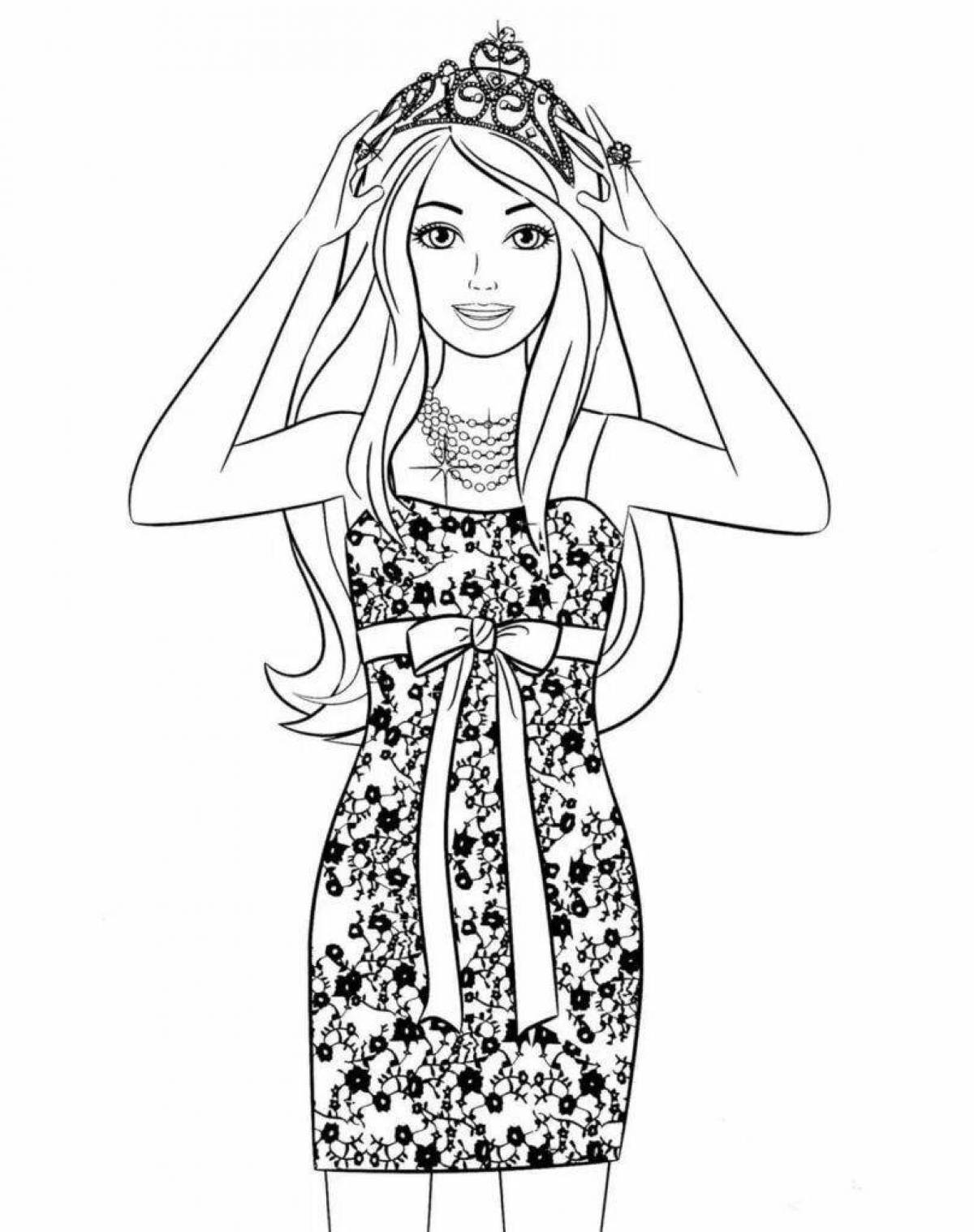 Coloring book dazzling barbie