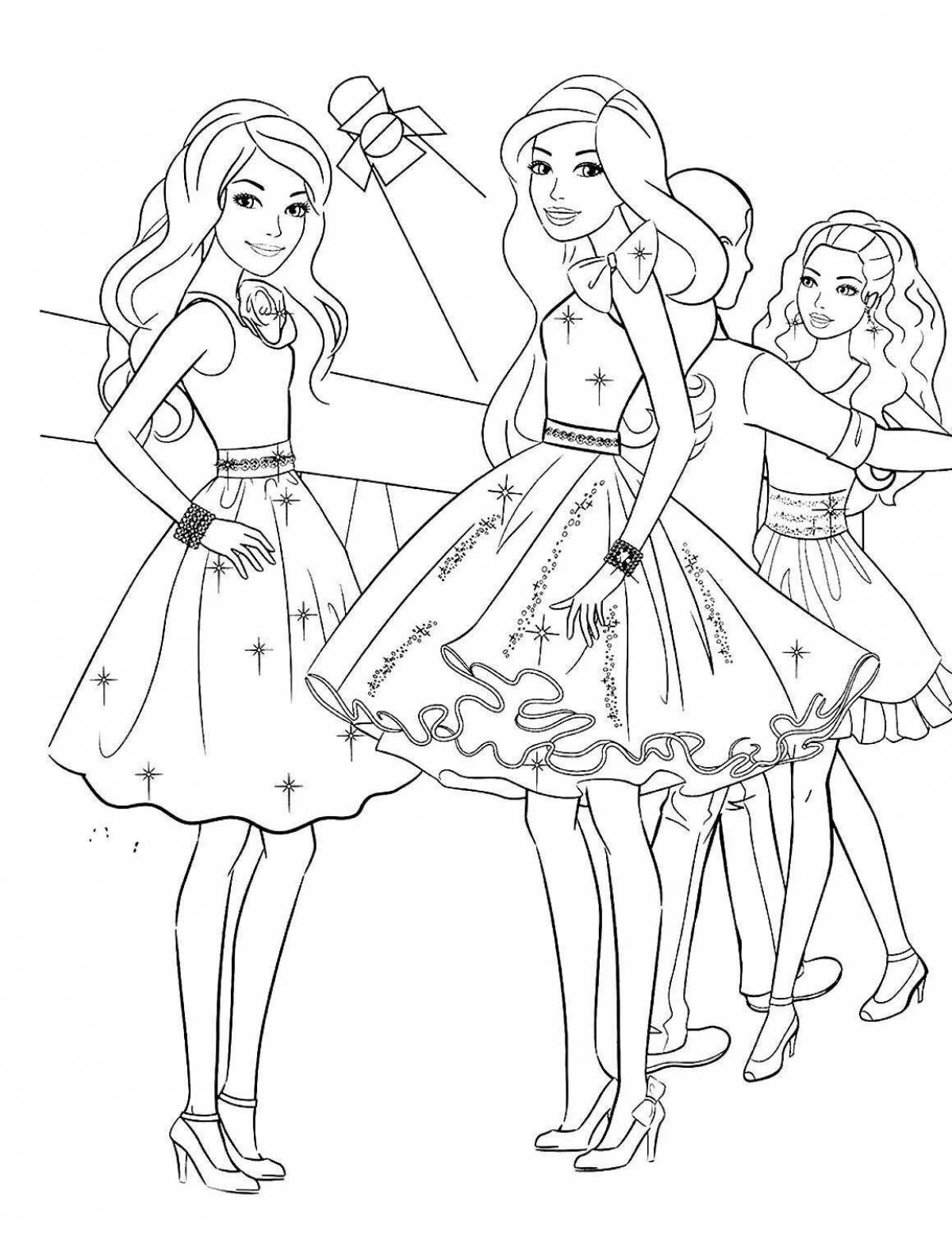 Elegant barbie coloring book