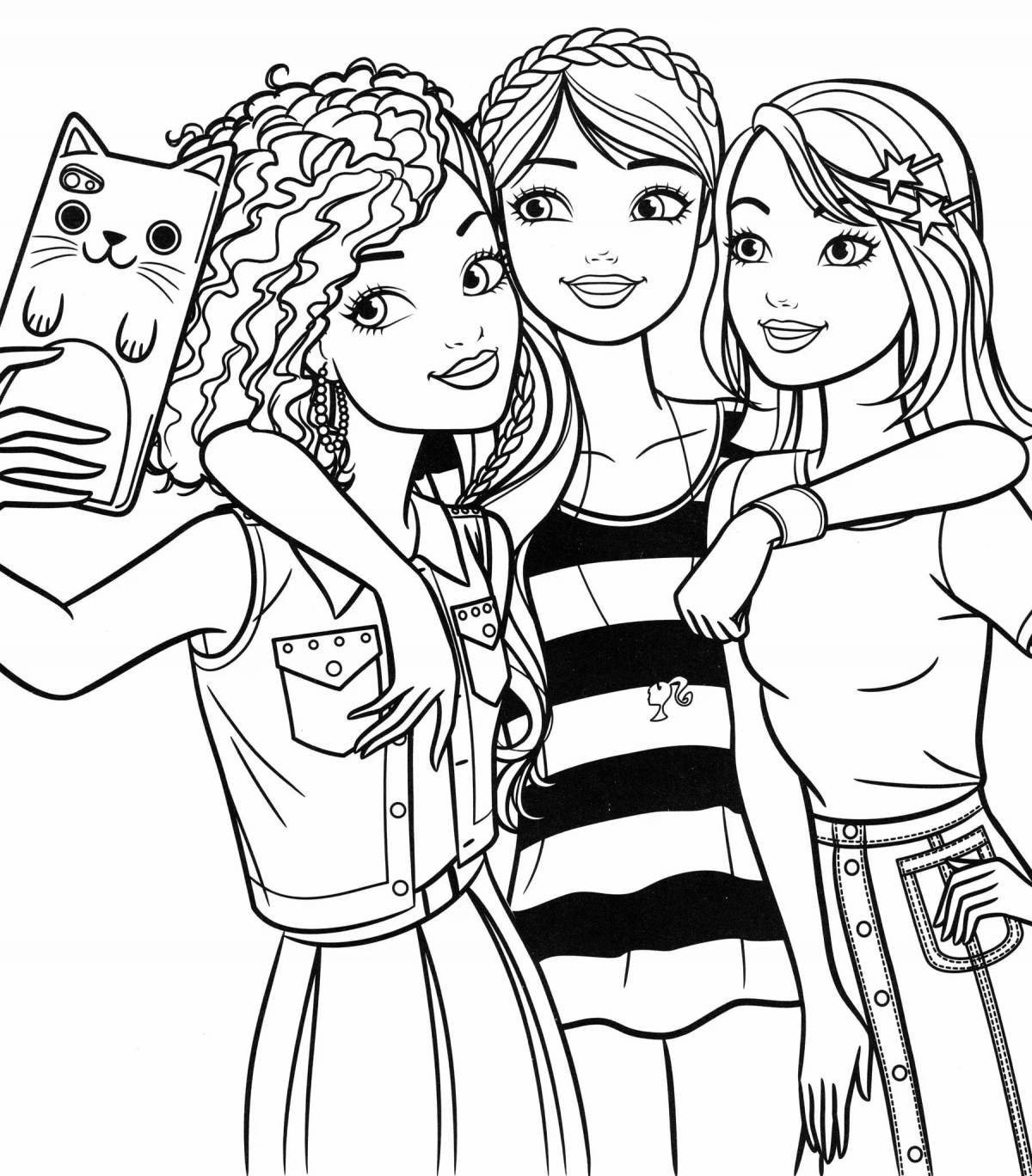 Mysterious barbie coloring page