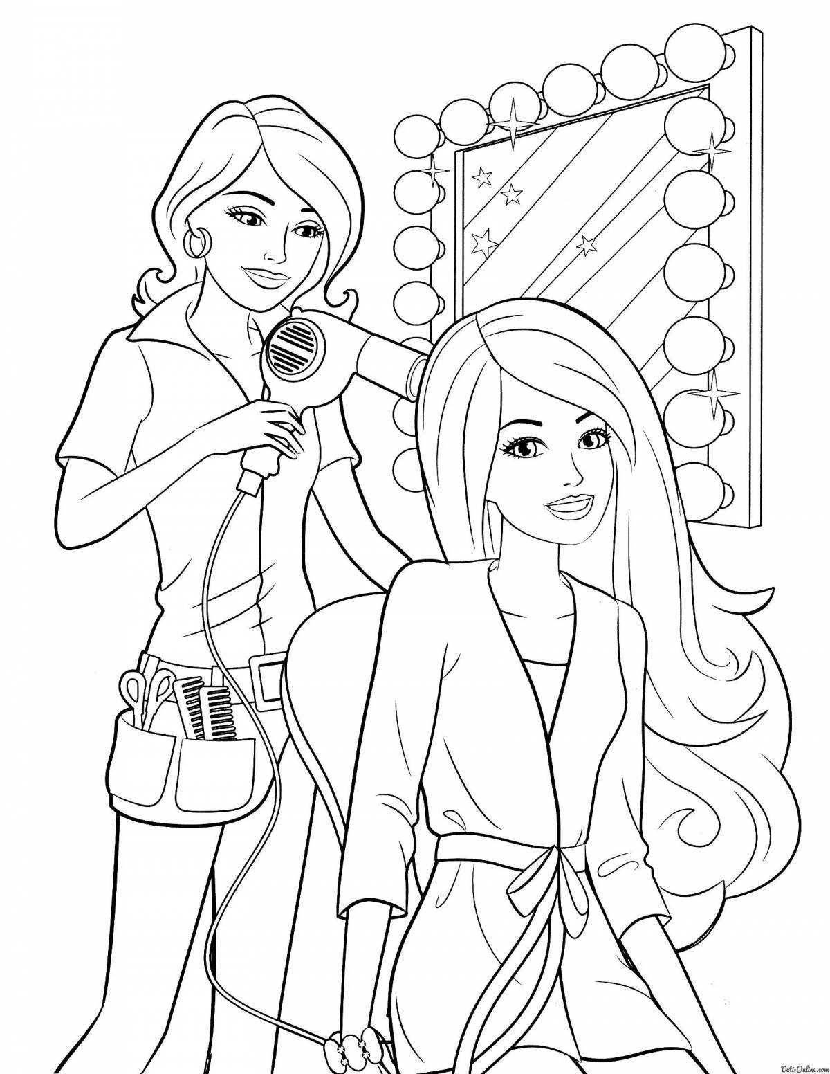 Luminous barbie coloring page