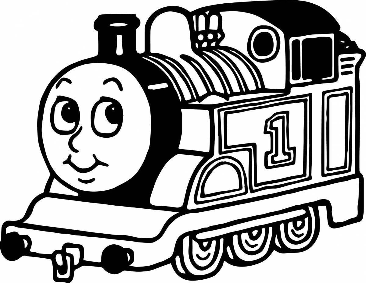 Child train color-explosion coloring page